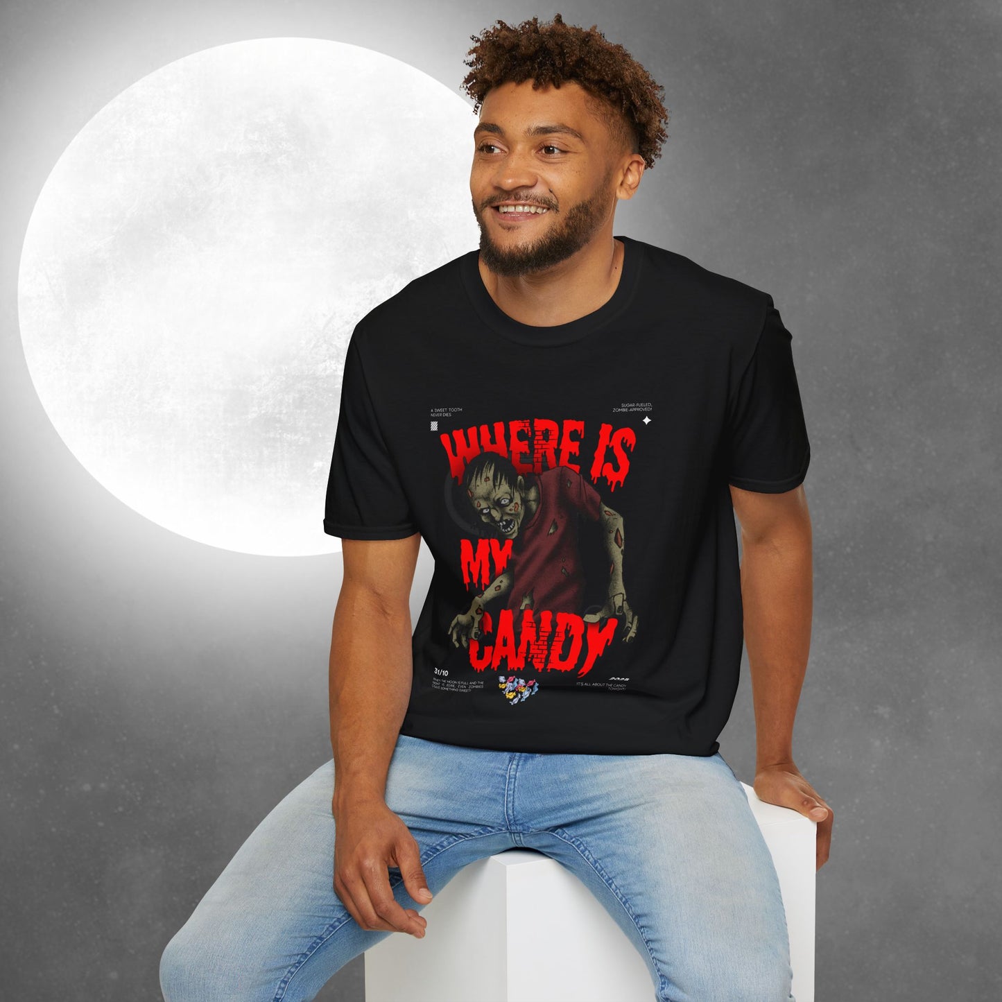 Where Is My Candy Halloween T-Shirt, Graphic Tee, Unisex Softstyle T-Shirt, Halloween Costume, Trick or Treat Shirt, Fun Scary Apparel