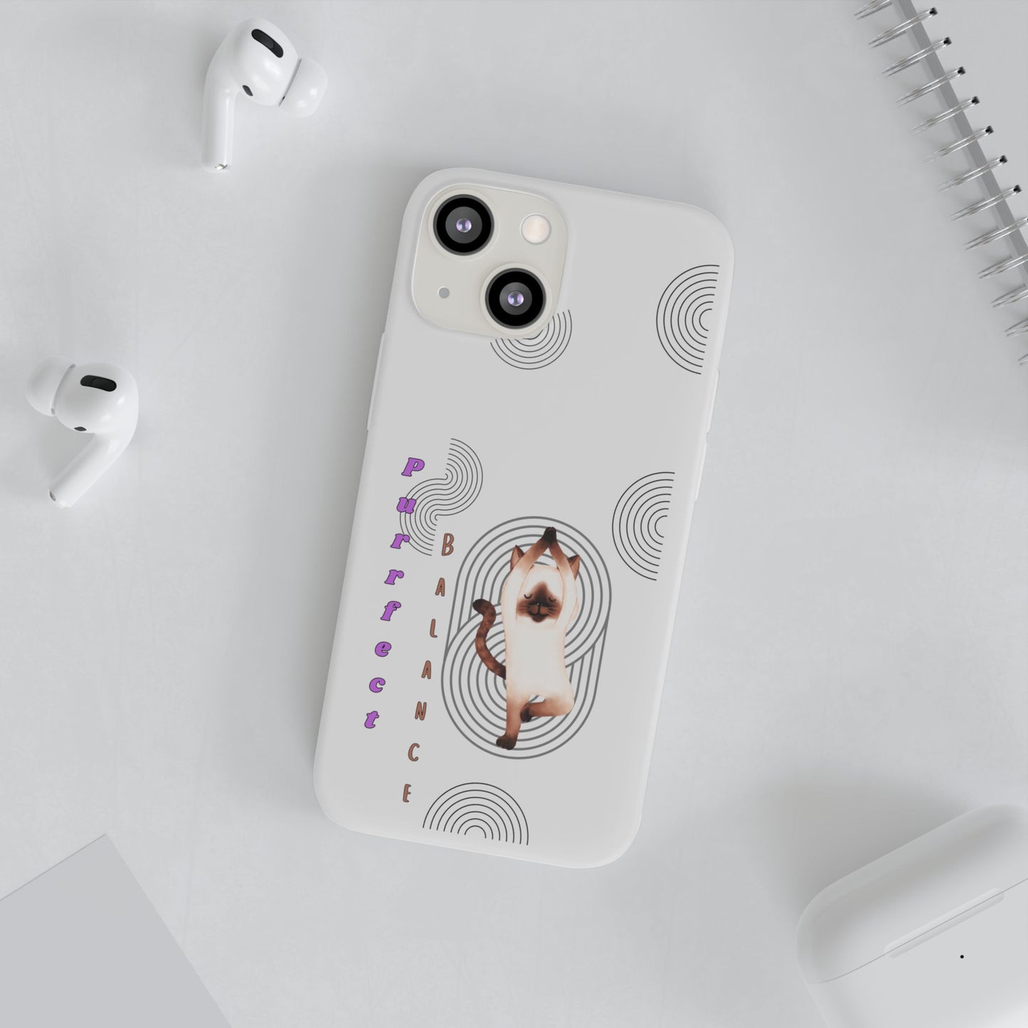 Cat Balance Phone Case, Cute Pet Lover Gift, Flexible Mobile Cover, Animal Art Accessories, Unique Phone Protector