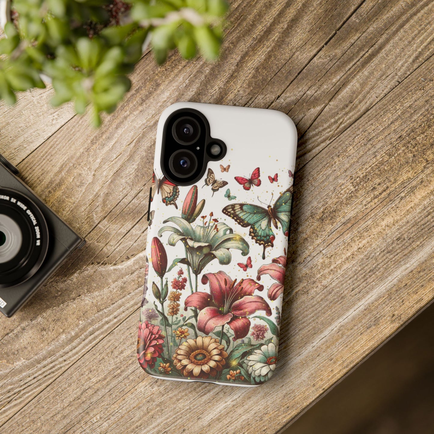 Floral Butterfly Phone Case – Tough Cases with Vibrant Nature Design