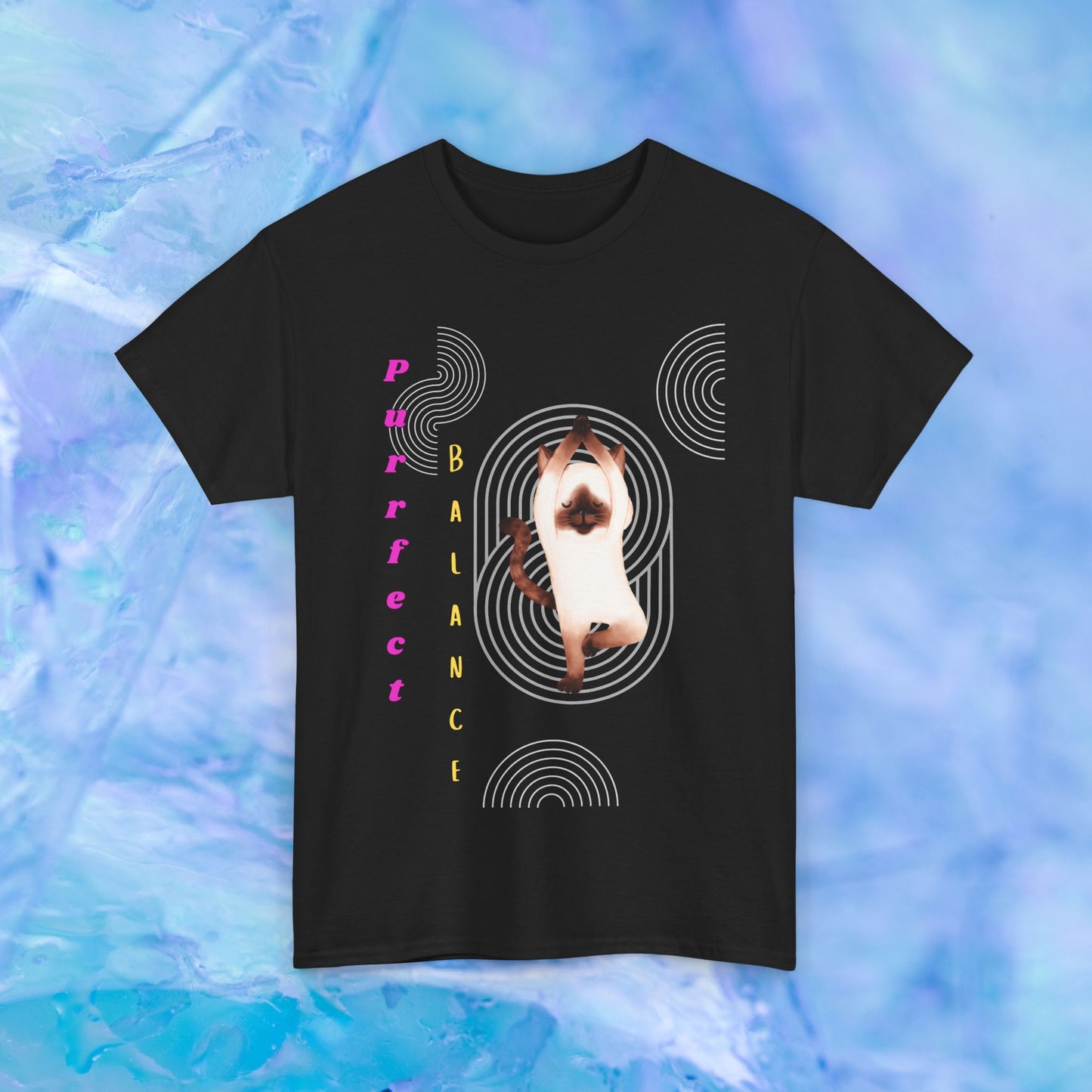 Cat Lover Unisex Graphic Tee with 'Purrfect Balance' Design, Cat, Gift for Pet Owners, Motivational Quote Shirt, Casual Everyday