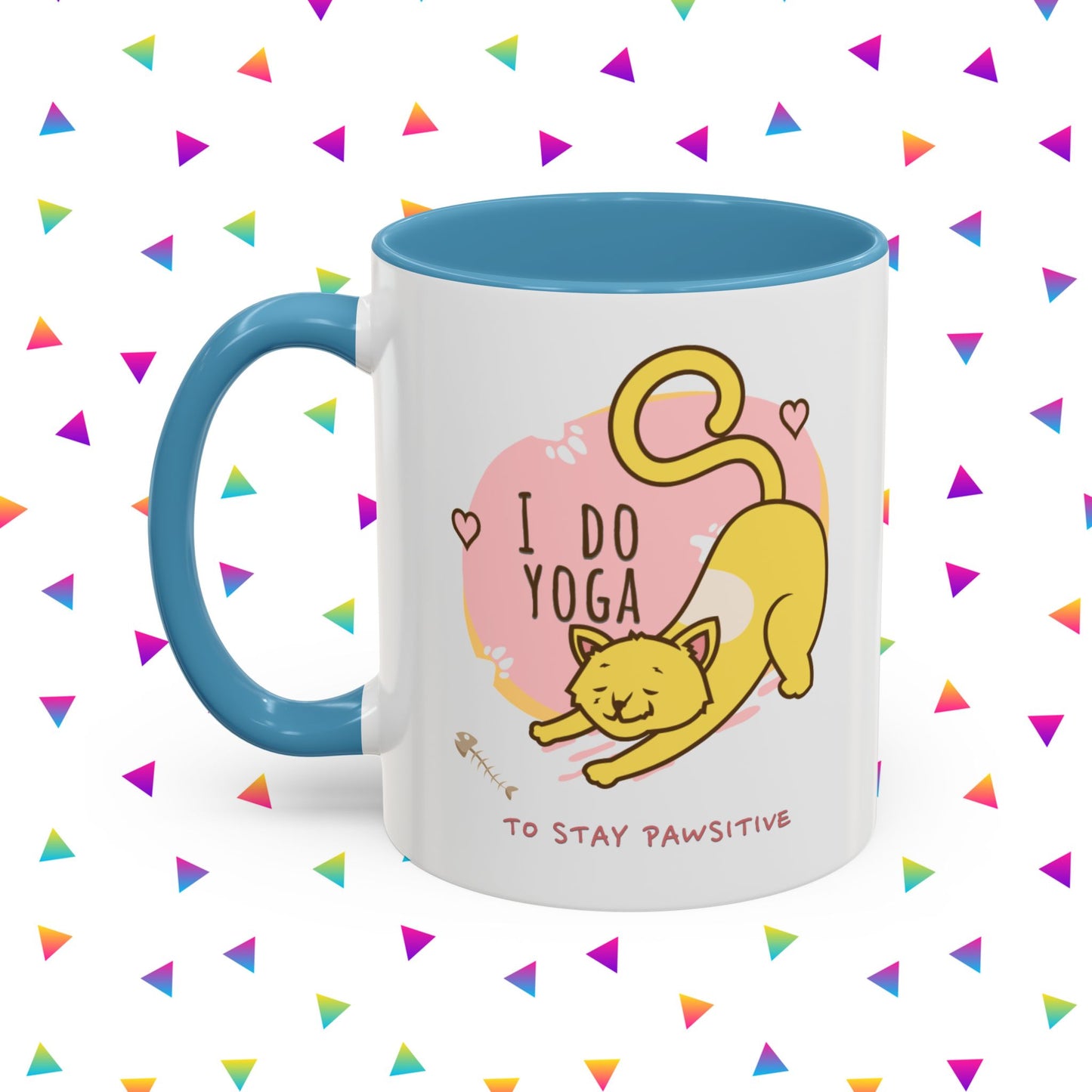 Pawsitive Vibes Coffee Mug - For Cat Lovers, Yoga Enthusiasts, Gift for Friends, Home Decor, Fun Kitchenware