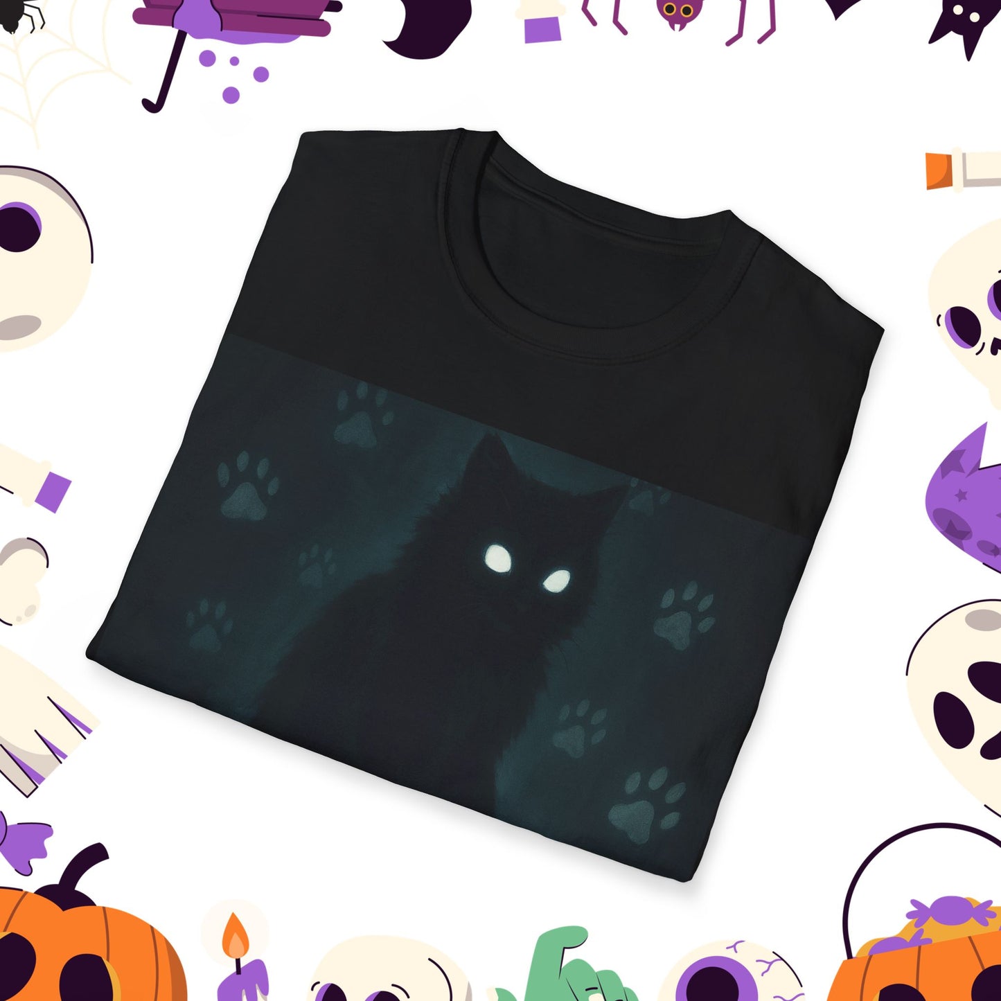 Purranormal Cativity T-Shirt, Unisex Halloween Tee, Cute Cat Shirt, Spooky Gift, Fall Fashion