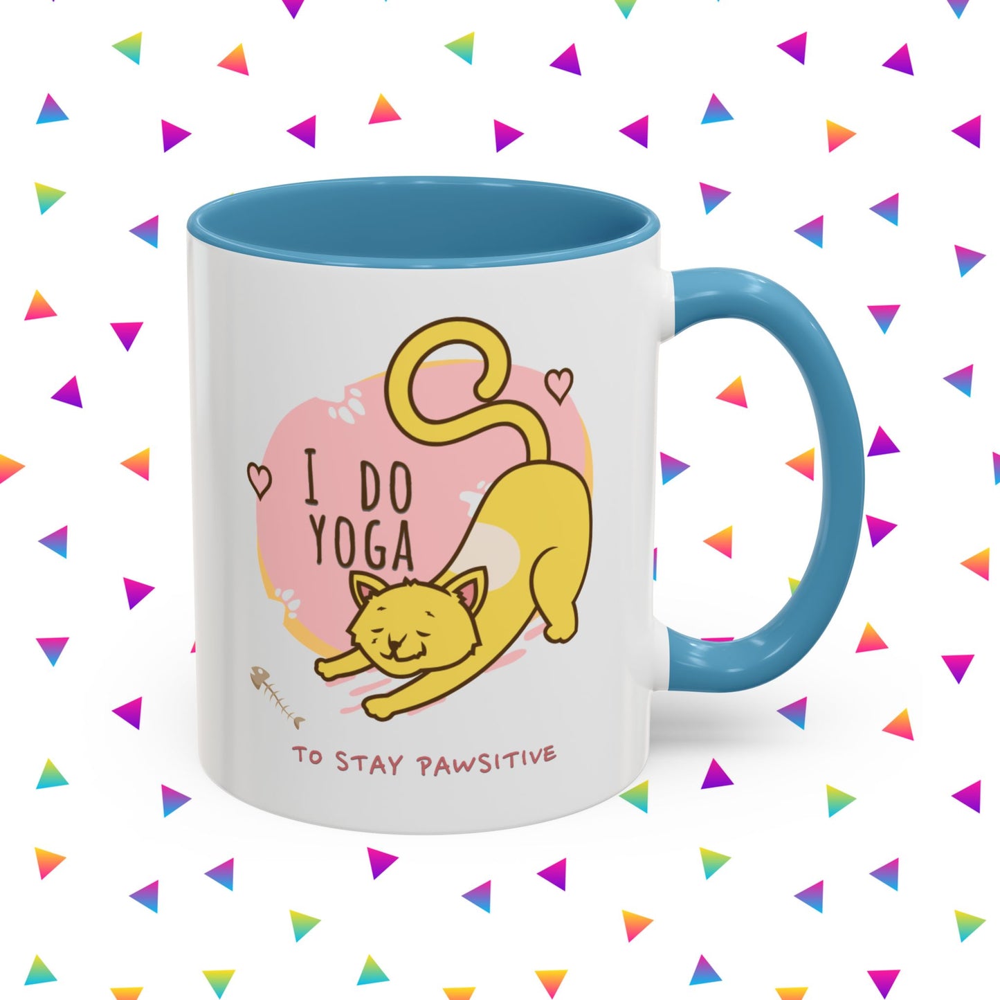 Pawsitive Vibes Coffee Mug - For Cat Lovers, Yoga Enthusiasts, Gift for Friends, Home Decor, Fun Kitchenware