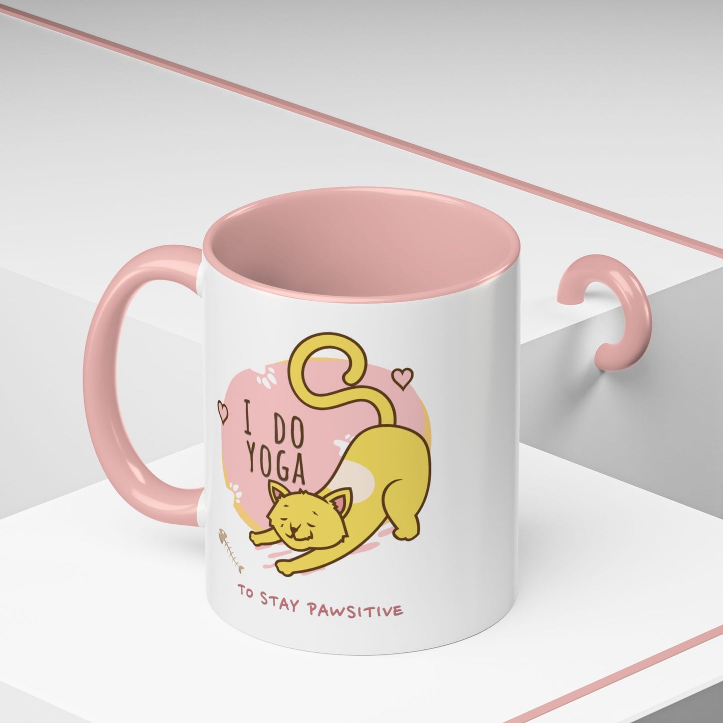 Pawsitive Vibes Coffee Mug - For Cat Lovers, Yoga Enthusiasts, Gift for Friends, Home Decor, Fun Kitchenware