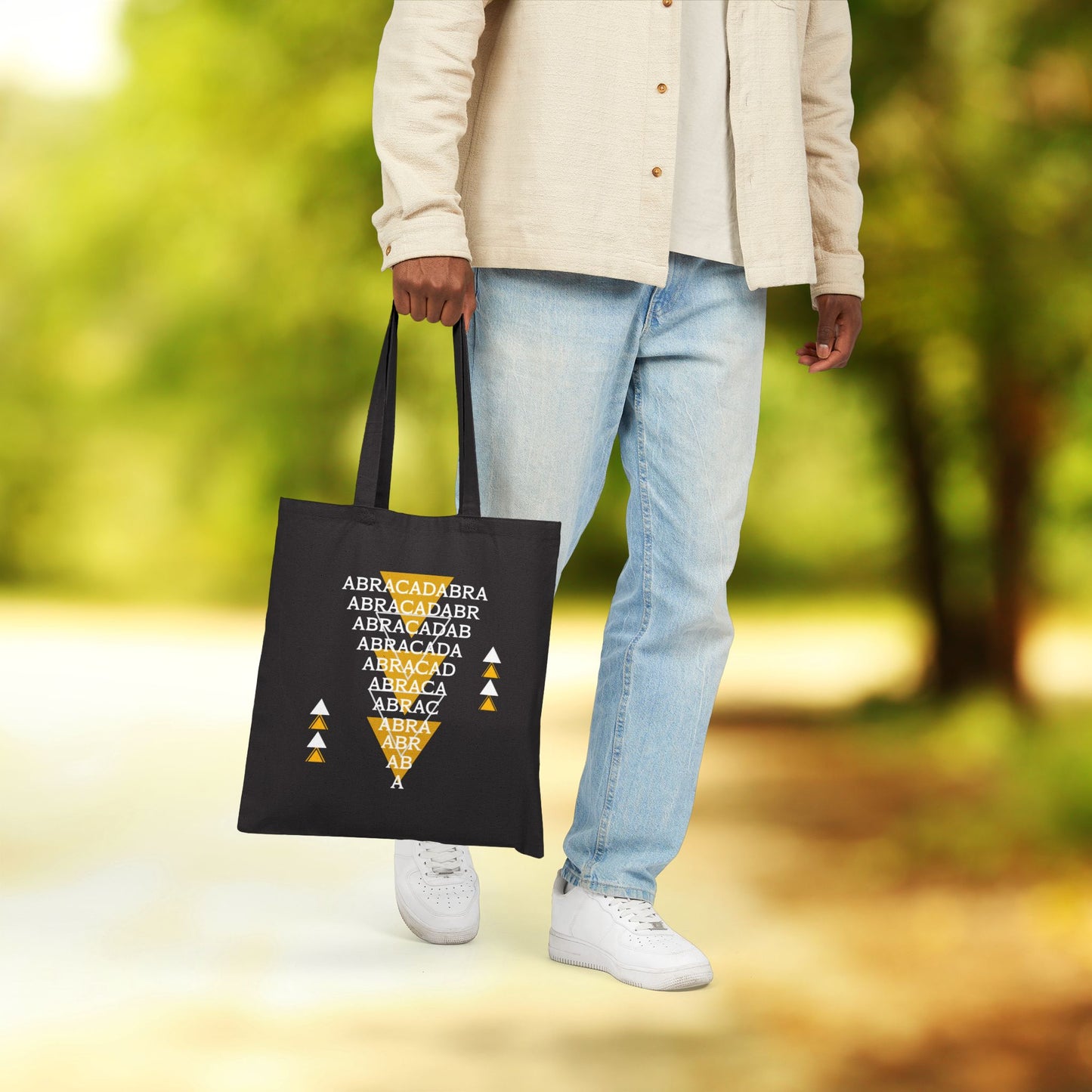 Abracadabra Manifest Cotton Canvas Tote Bag, A Spellbinding Reminder to Speak Magic
