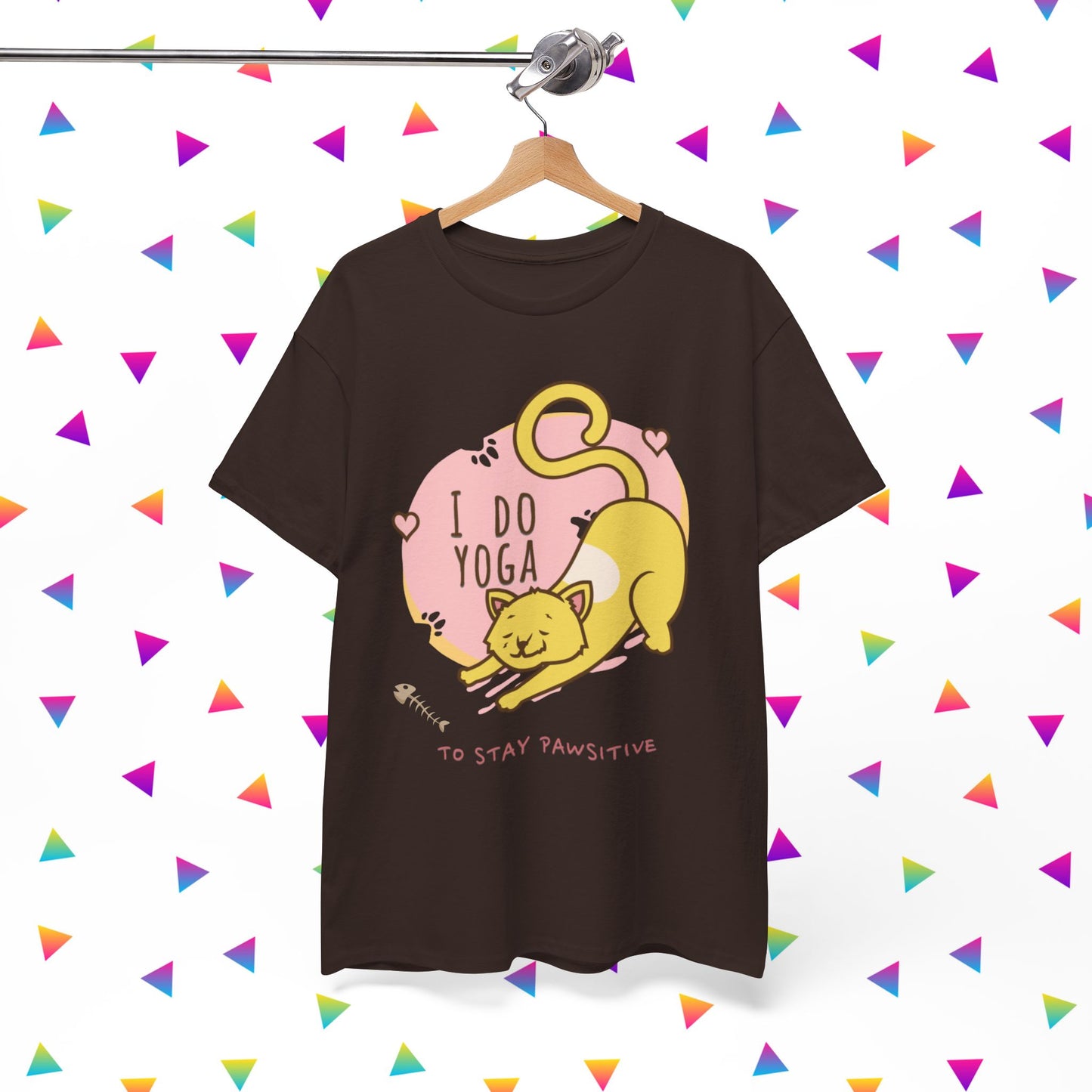 Cat Yoga Graphic Tee, Funny Cat Lover Shirt, Cute Pet Owner Gift, Relaxation Apparel, Stay Pawsitive Tees