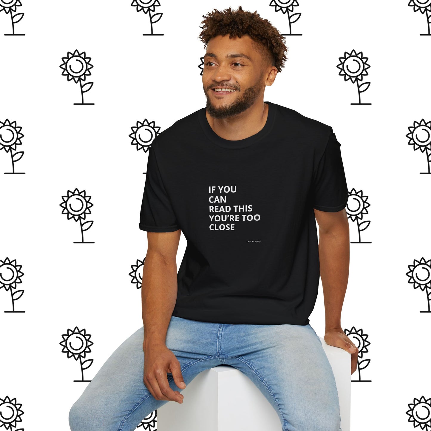 If You Can Read This..... Back Up, Sarcastic, Minimalist, Bold, Humorous Unisex T-Shirt - Funny Gift, Casual Wear, Party Attire, Social Distancing Shirt
