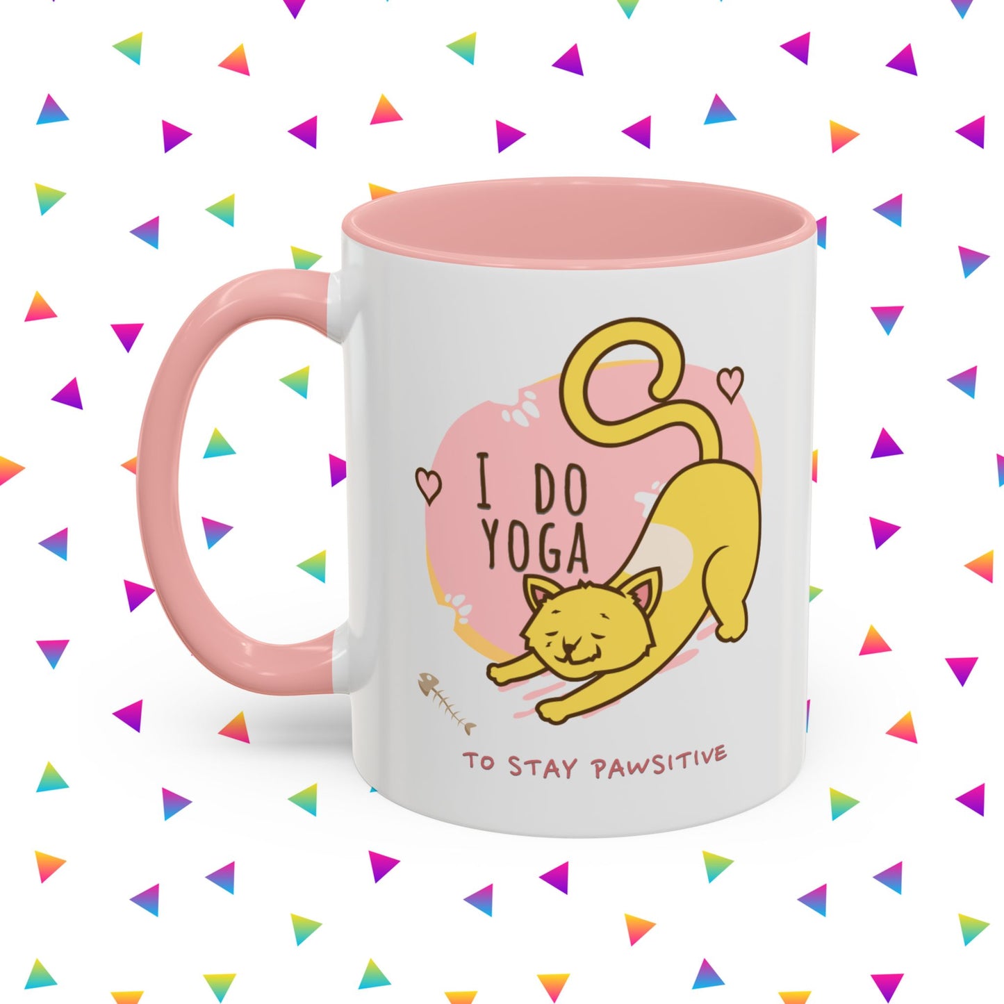 Pawsitive Vibes Coffee Mug - For Cat Lovers, Yoga Enthusiasts, Gift for Friends, Home Decor, Fun Kitchenware