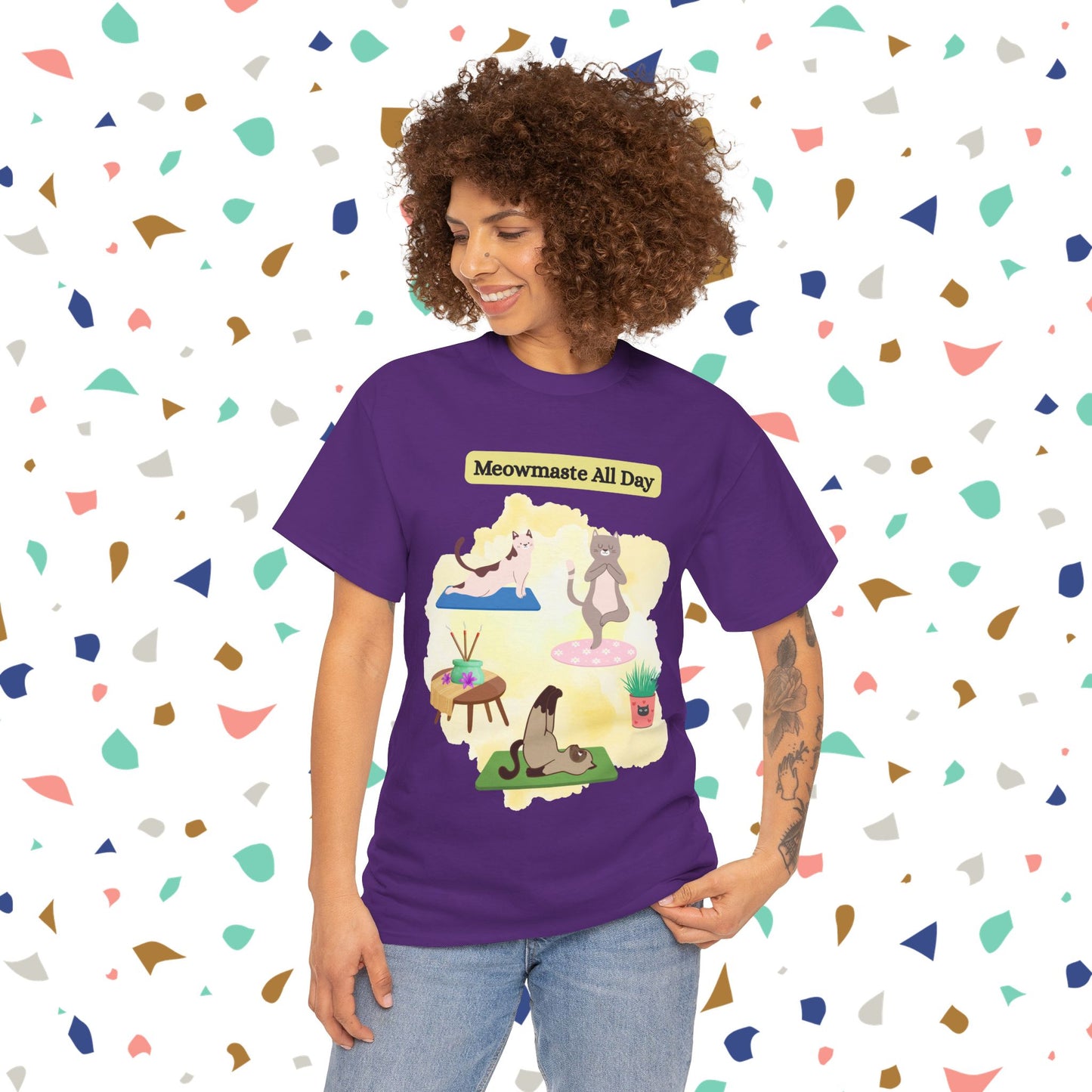 Cat Lover Unisex Tee, Soft Cotton Shirt, Meowmaste All Day Design, Perfect Gift for Cat Owners, Fun Pet Lover Apparel