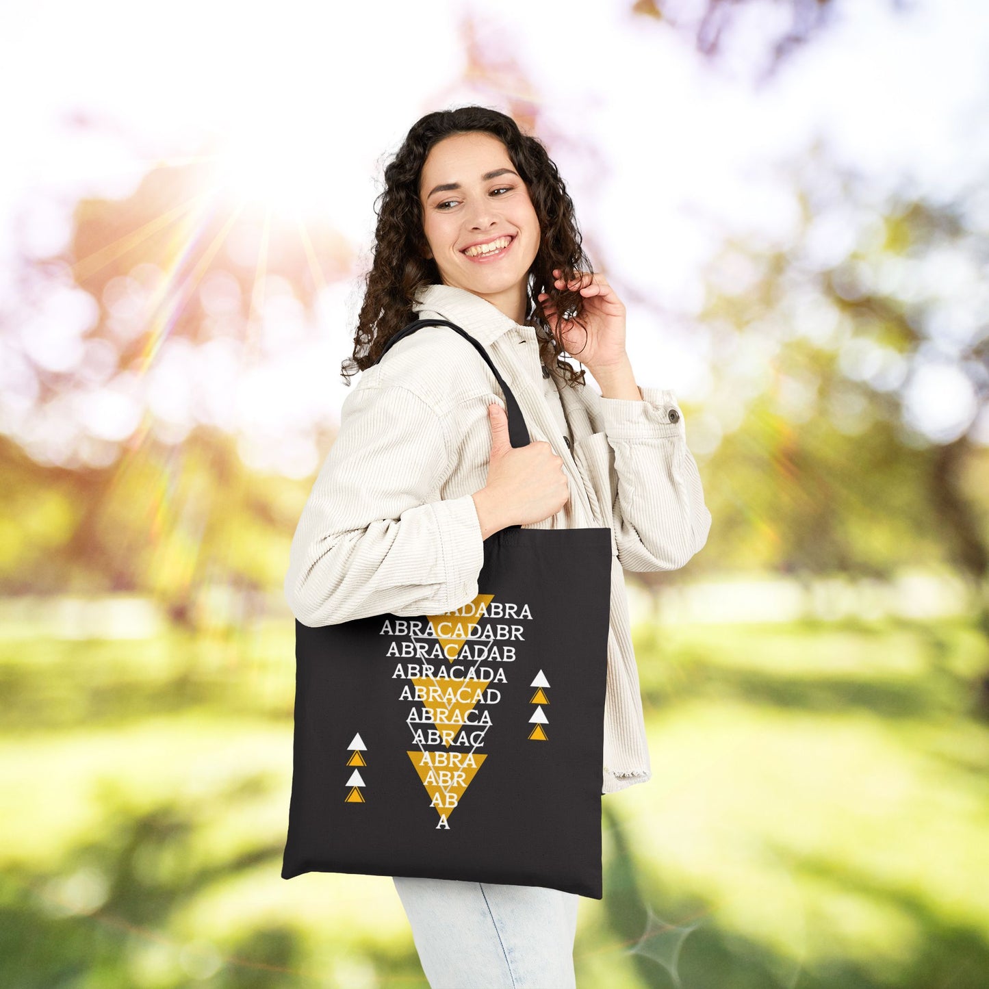 Abracadabra Manifest Cotton Canvas Tote Bag, A Spellbinding Reminder to Speak Magic