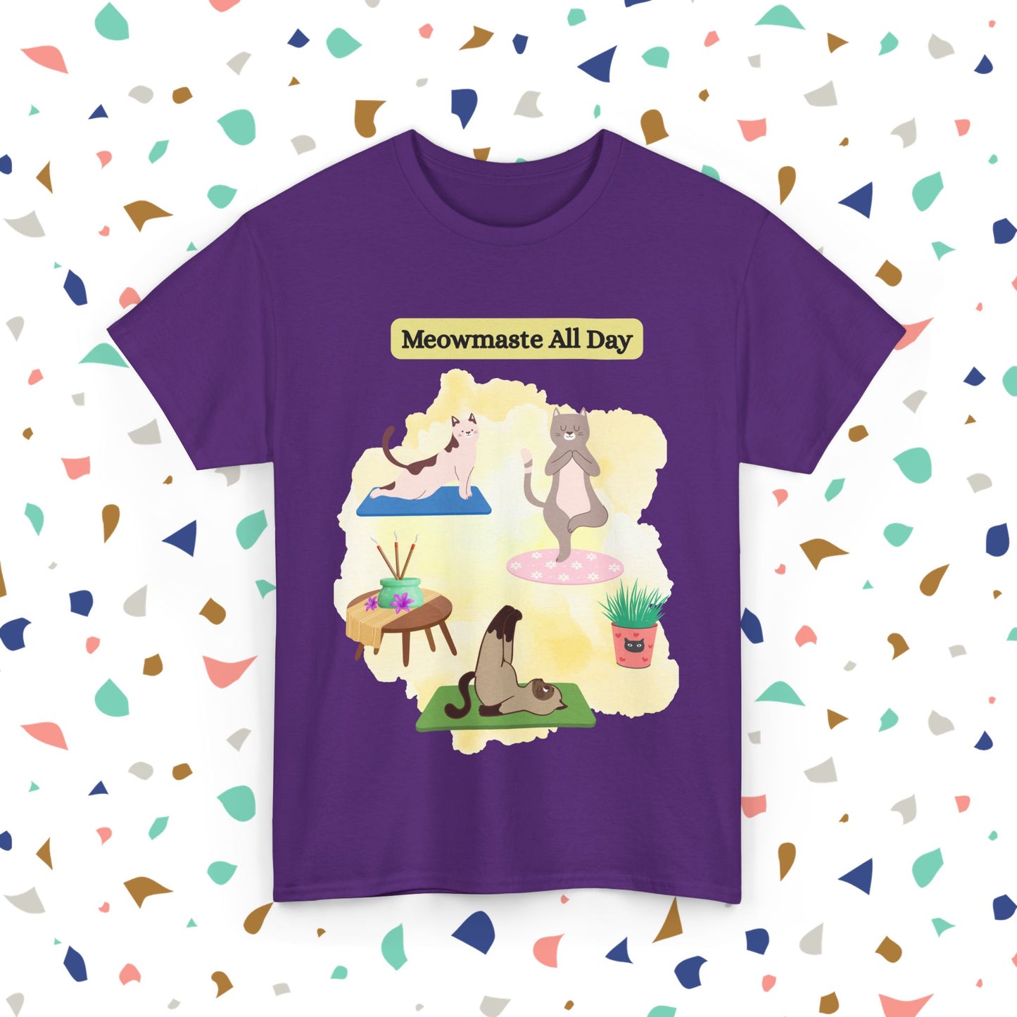 Cat Lover Unisex Tee, Soft Cotton Shirt, Meowmaste All Day Design, Perfect Gift for Cat Owners, Fun Pet Lover Apparel