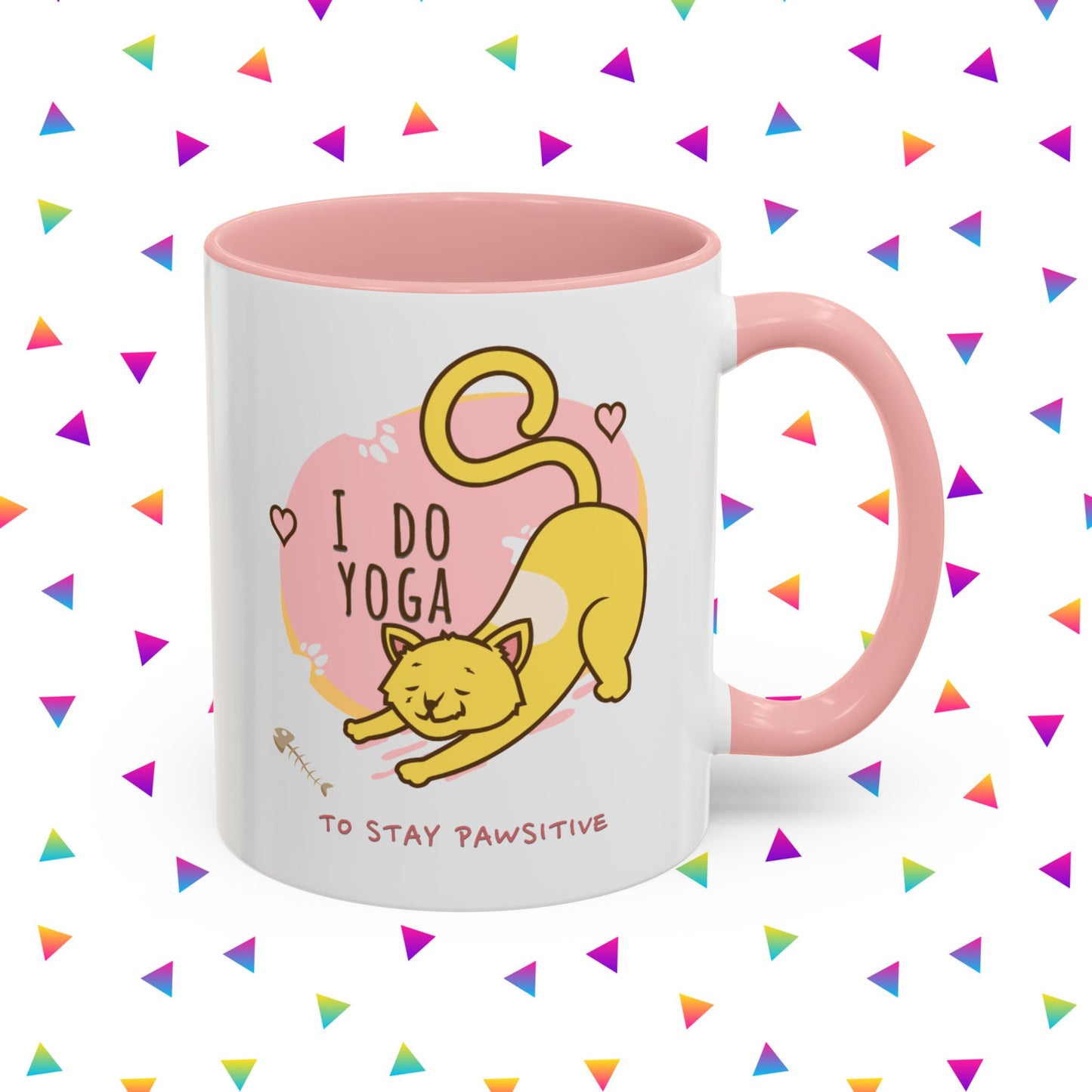Pawsitive Vibes Coffee Mug - For Cat Lovers, Yoga Enthusiasts, Gift for Friends, Home Decor, Fun Kitchenware