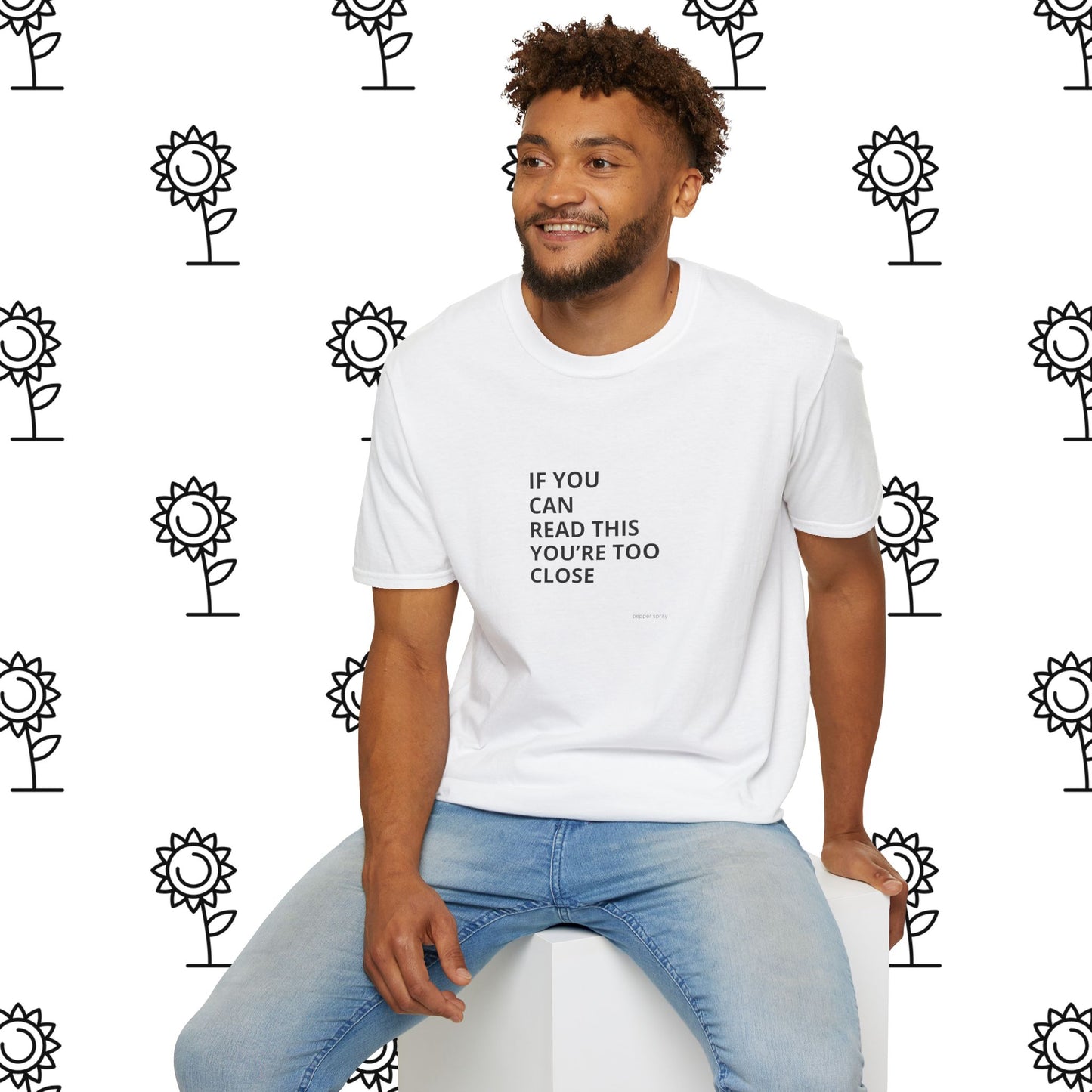 If You Can Read This..... Back Up, Sarcastic, Minimalist, Bold, Humorous Unisex T-Shirt - Funny Gift, Casual Wear, Party Attire, Social Distancing Shirt