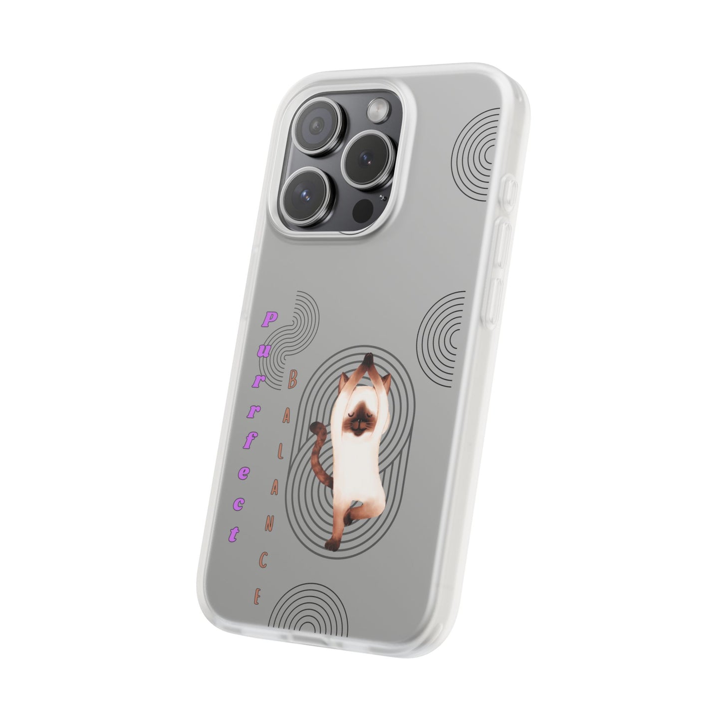 Cat Balance Phone Case, Cute Pet Lover Gift, Flexible Mobile Cover, Animal Art Accessories, Unique Phone Protector