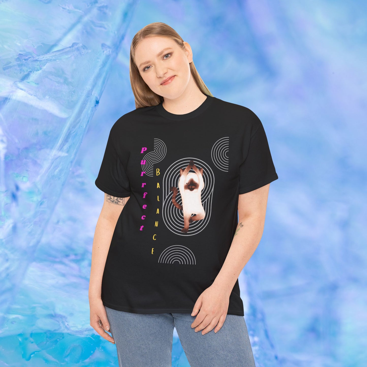 Cat Lover Unisex Graphic Tee with 'Purrfect Balance' Design, Cat, Gift for Pet Owners, Motivational Quote Shirt, Casual Everyday