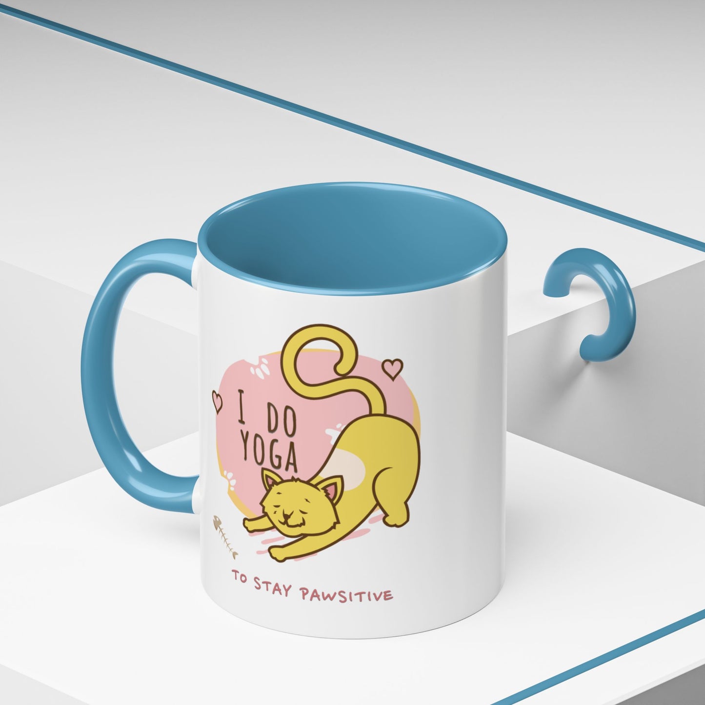 Pawsitive Vibes Coffee Mug - For Cat Lovers, Yoga Enthusiasts, Gift for Friends, Home Decor, Fun Kitchenware