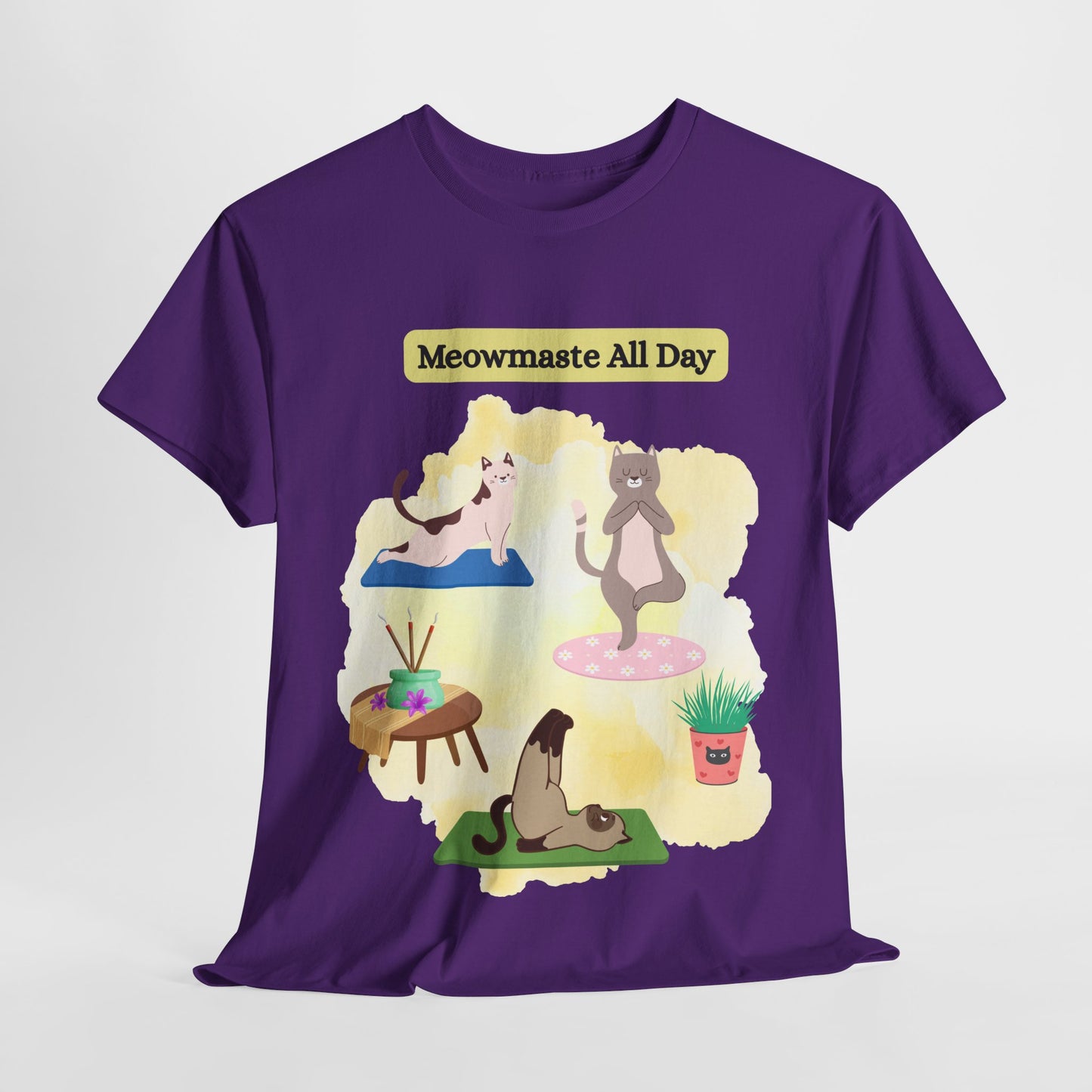 Cat Lover Unisex Tee, Soft Cotton Shirt, Meowmaste All Day Design, Perfect Gift for Cat Owners, Fun Pet Lover Apparel