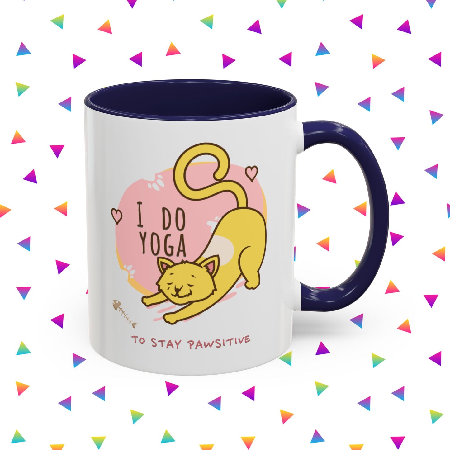 Pawsitive Vibes Coffee Mug - For Cat Lovers, Yoga Enthusiasts, Gift for Friends, Home Decor, Fun Kitchenware