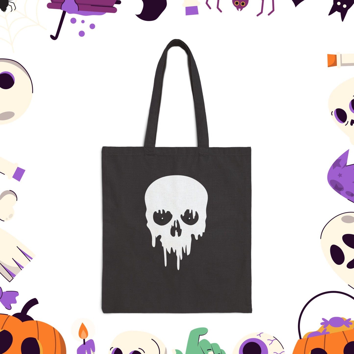 Don't Blink: The Haunted Halloween Skull Canvas Tote Bag | Halloween, Horror Gear, Trick or Treat, Gift Bag, Horror Decor