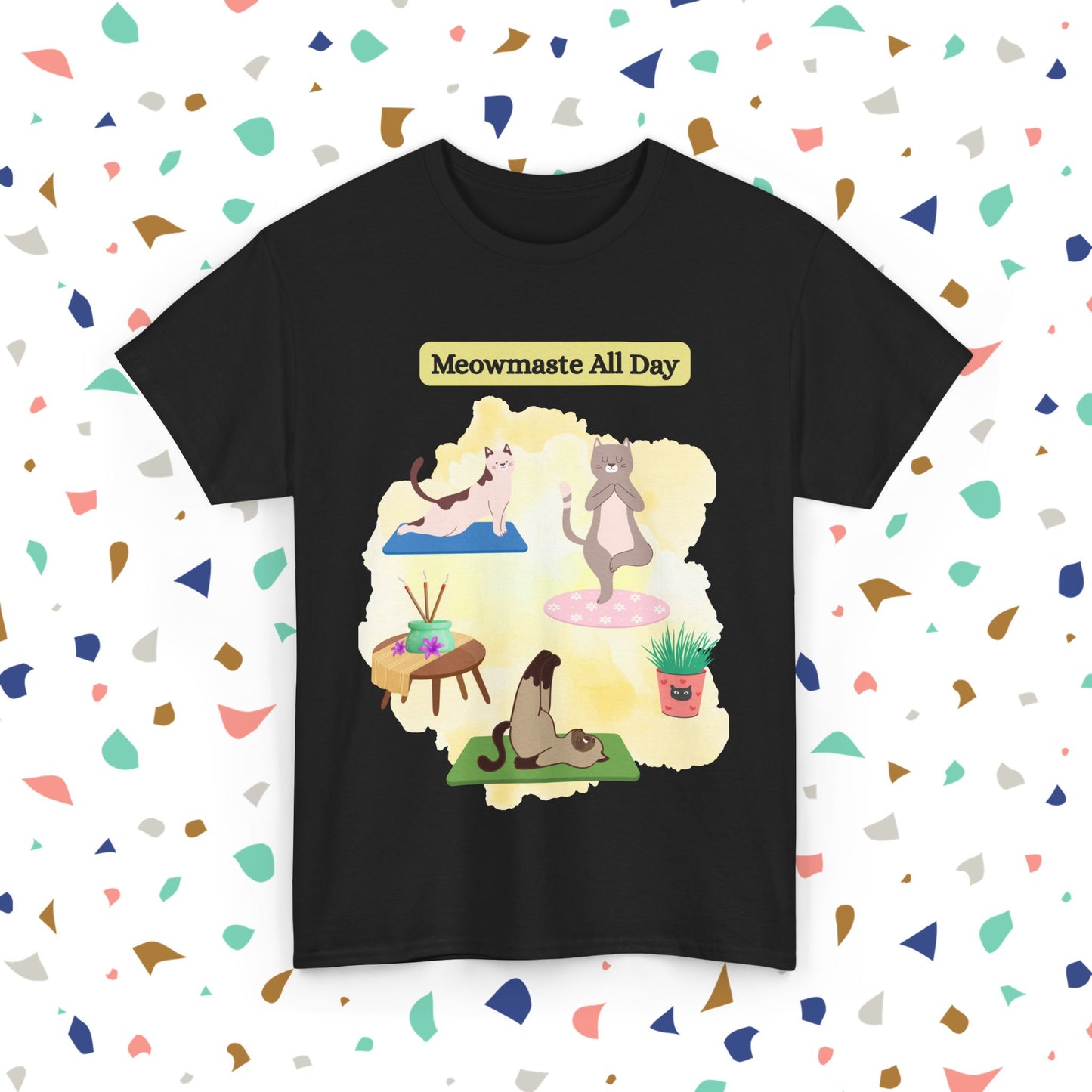 Cat Lover Unisex Tee, Soft Cotton Shirt, Meowmaste All Day Design, Perfect Gift for Cat Owners, Fun Pet Lover Apparel