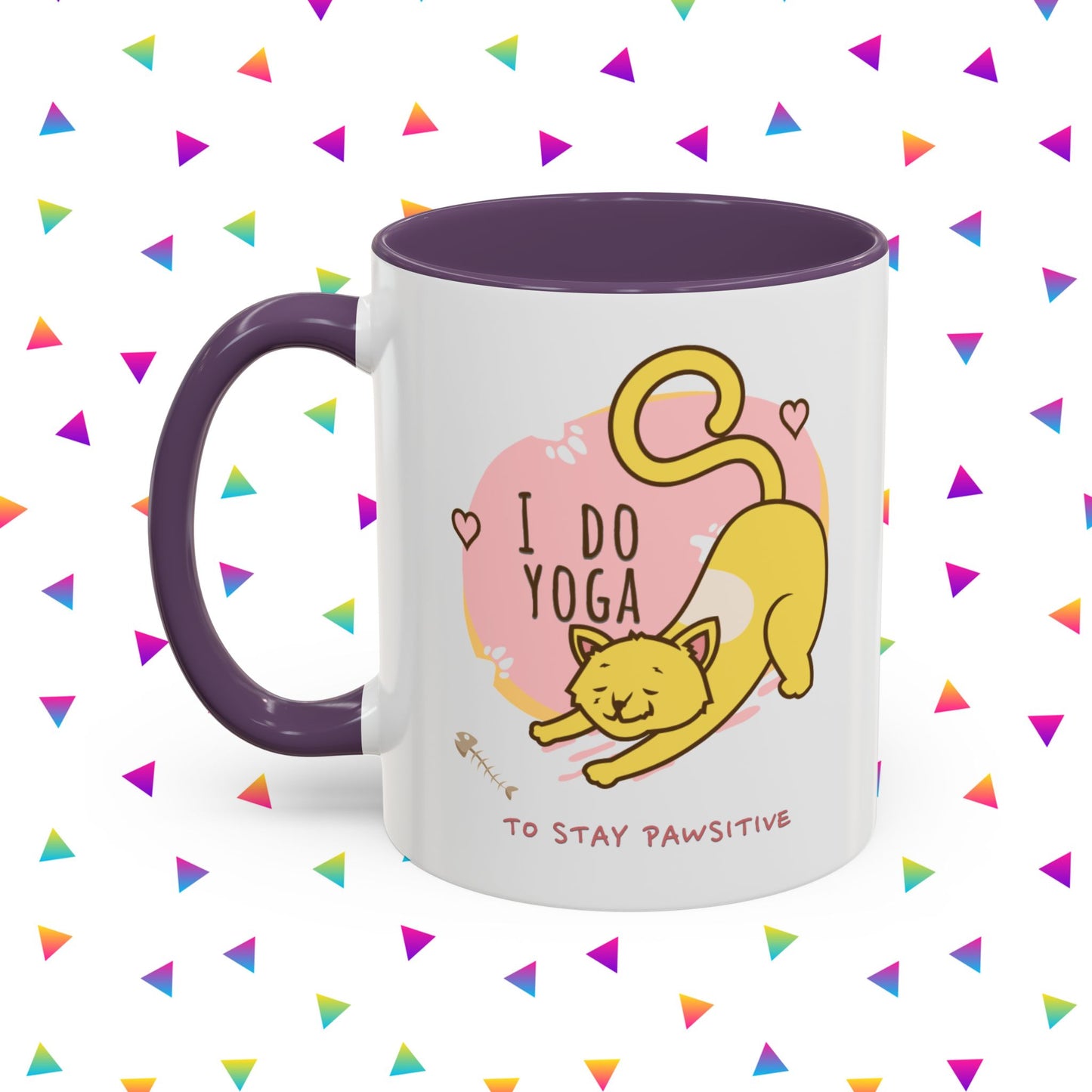 Pawsitive Vibes Coffee Mug - For Cat Lovers, Yoga Enthusiasts, Gift for Friends, Home Decor, Fun Kitchenware
