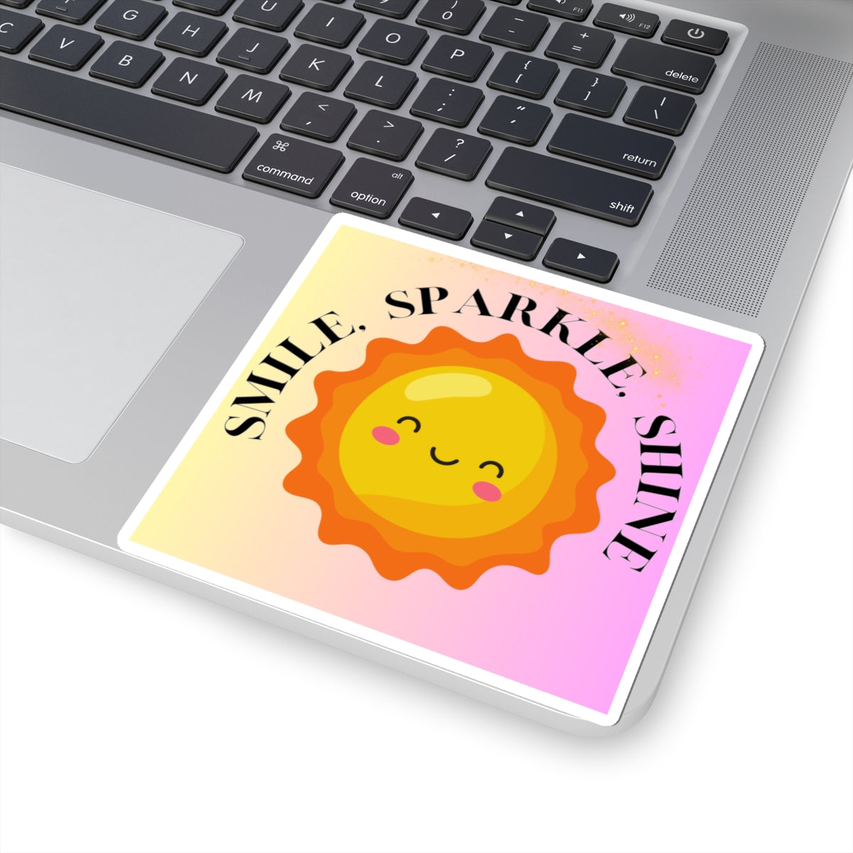 Smile Sparkle Shine Kiss-Cut Stickers - Cute Sun Design for Cheerful Personalization