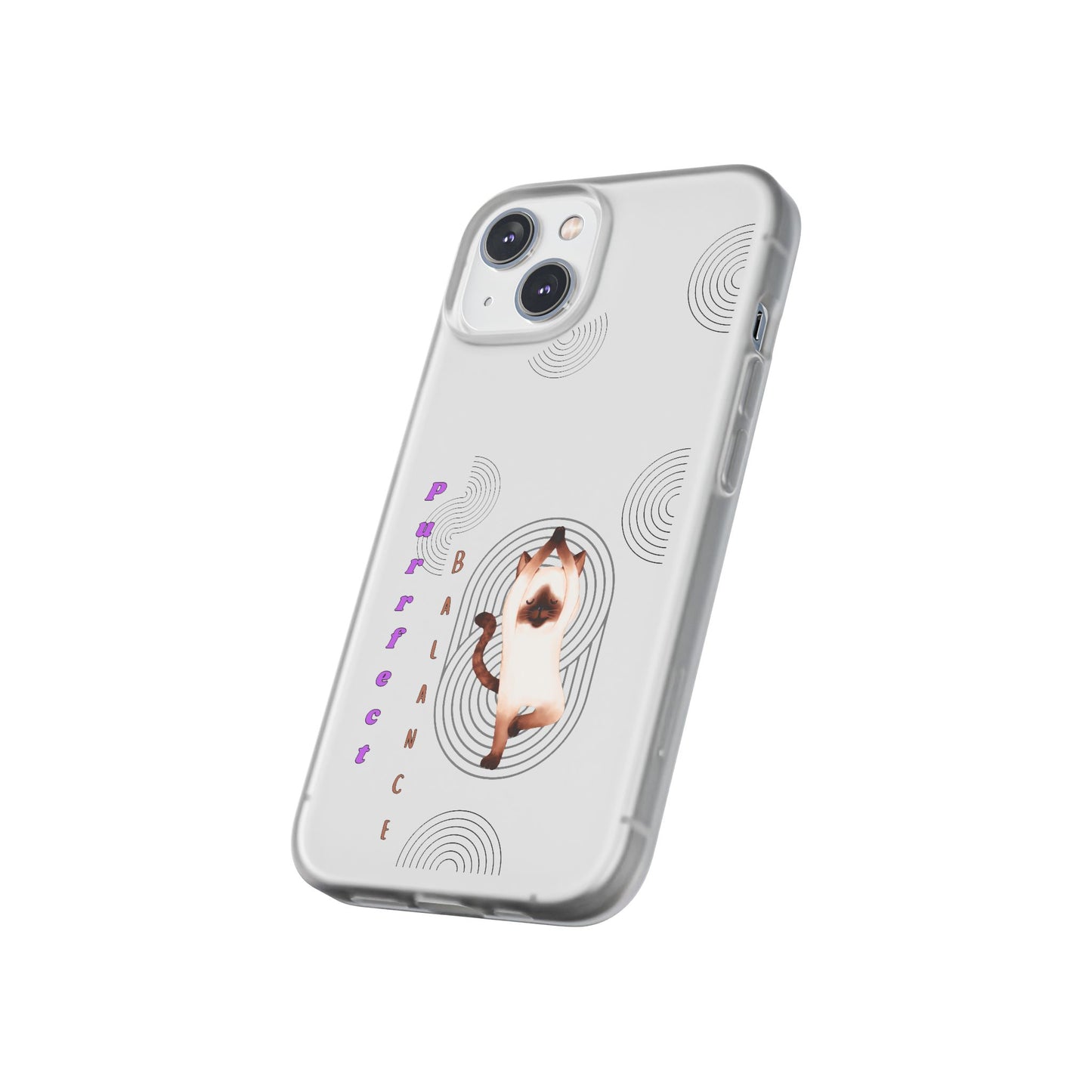 Cat Balance Phone Case, Cute Pet Lover Gift, Flexible Mobile Cover, Animal Art Accessories, Unique Phone Protector