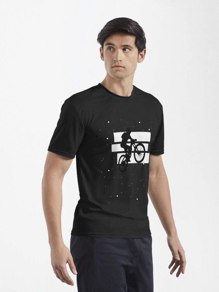 Black and White Mountain Bike T-Shirt, Perfect for Cyclists, Casual Wear, Gift for Bikers, Cycling Events, Sports Apparel