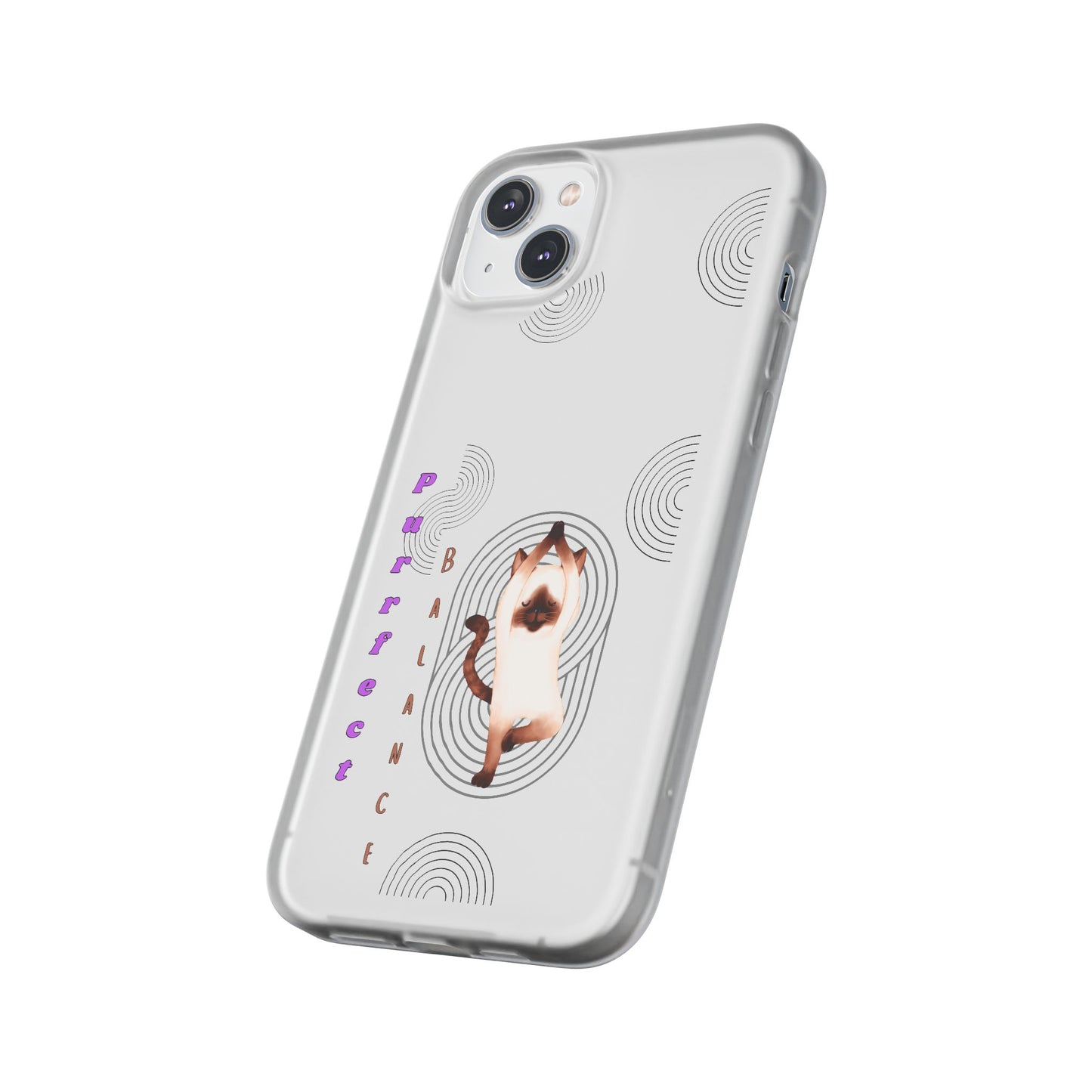Cat Balance Phone Case, Cute Pet Lover Gift, Flexible Mobile Cover, Animal Art Accessories, Unique Phone Protector
