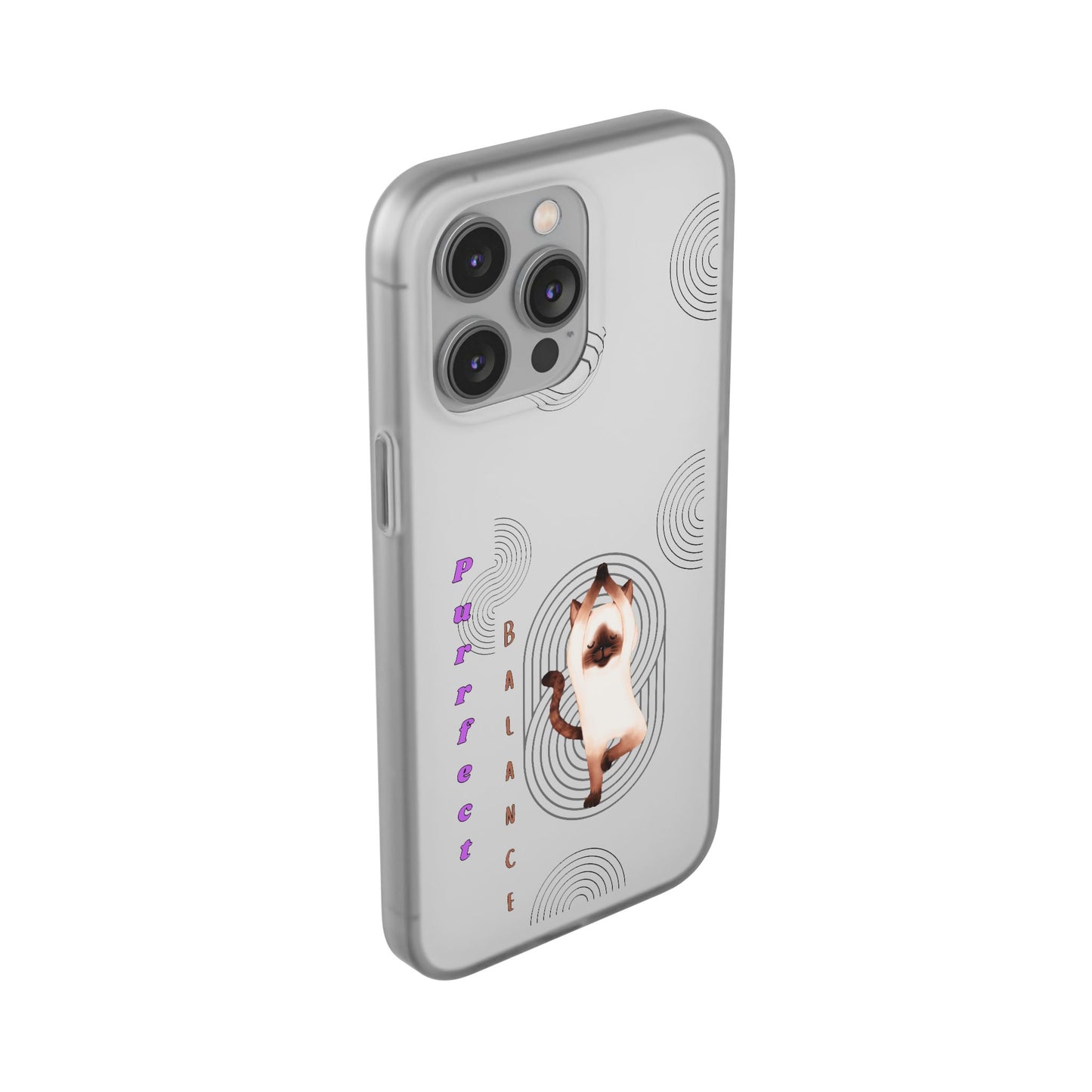 Cat Balance Phone Case, Cute Pet Lover Gift, Flexible Mobile Cover, Animal Art Accessories, Unique Phone Protector