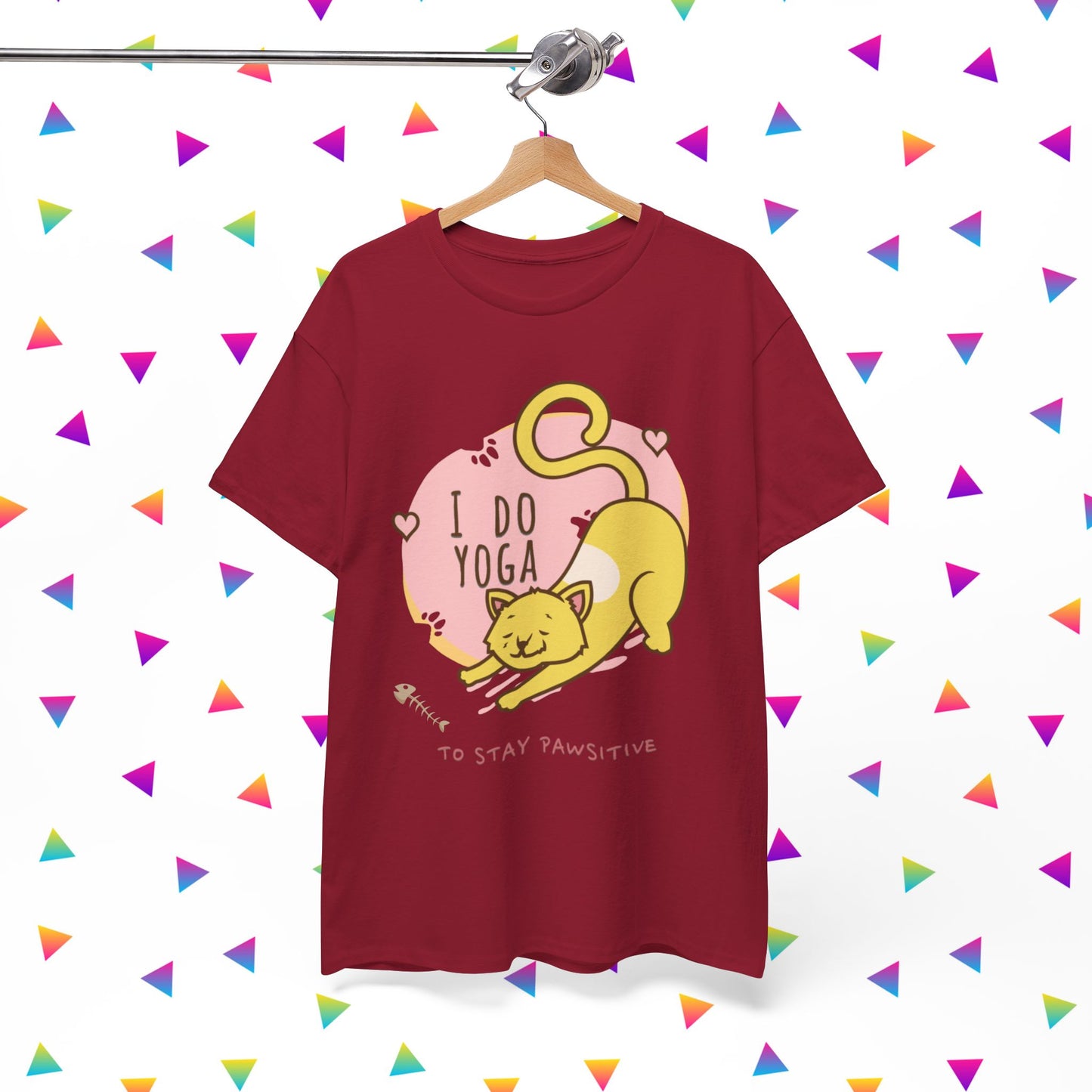 Cat Yoga Graphic Tee, Funny Cat Lover Shirt, Cute Pet Owner Gift, Relaxation Apparel, Stay Pawsitive Tees