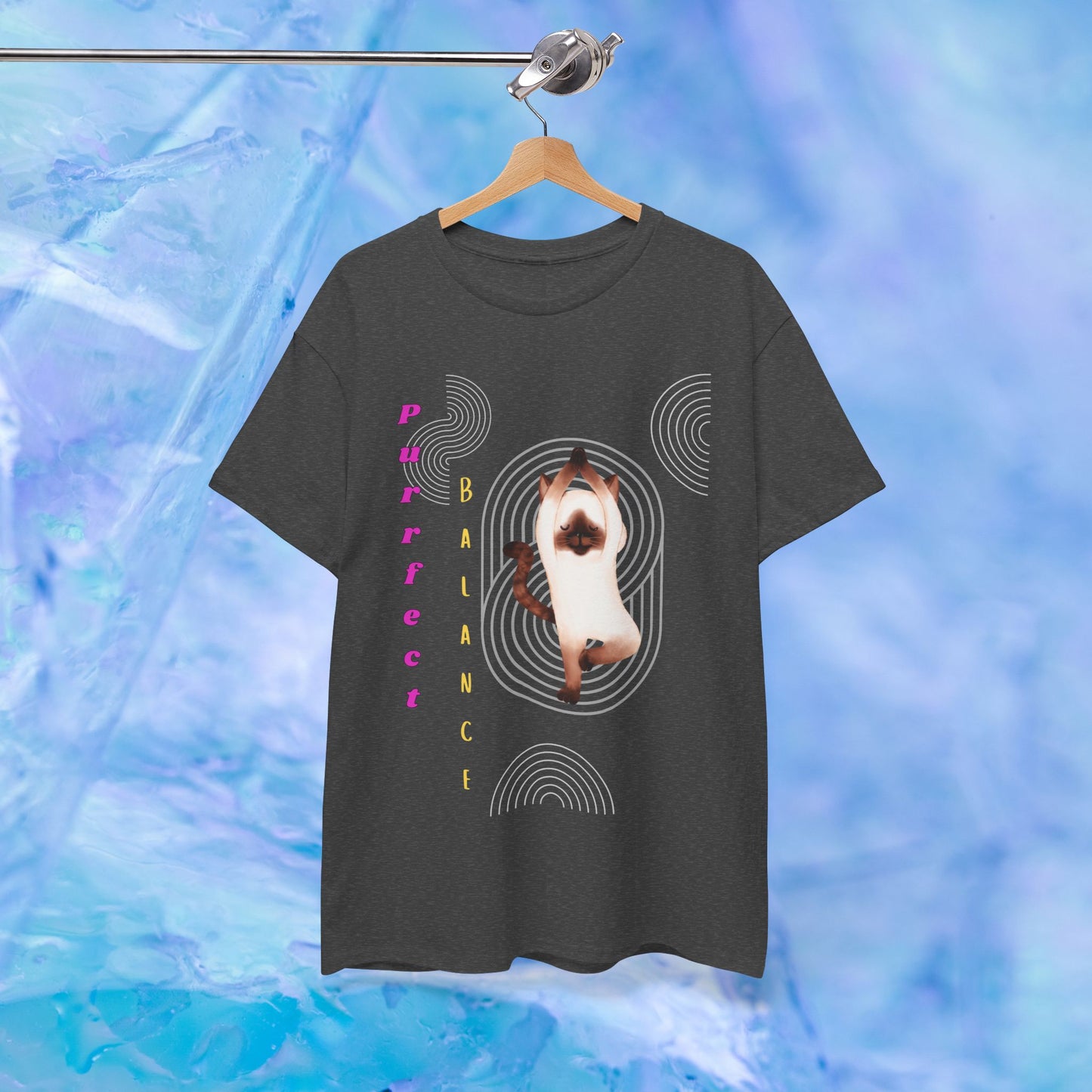 Cat Lover Unisex Graphic Tee with 'Purrfect Balance' Design, Cat, Gift for Pet Owners, Motivational Quote Shirt, Casual Everyday