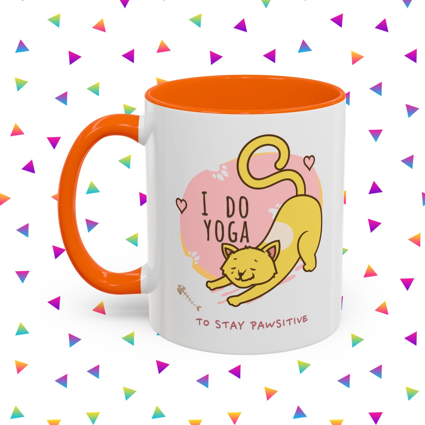 Pawsitive Vibes Coffee Mug - For Cat Lovers, Yoga Enthusiasts, Gift for Friends, Home Decor, Fun Kitchenware
