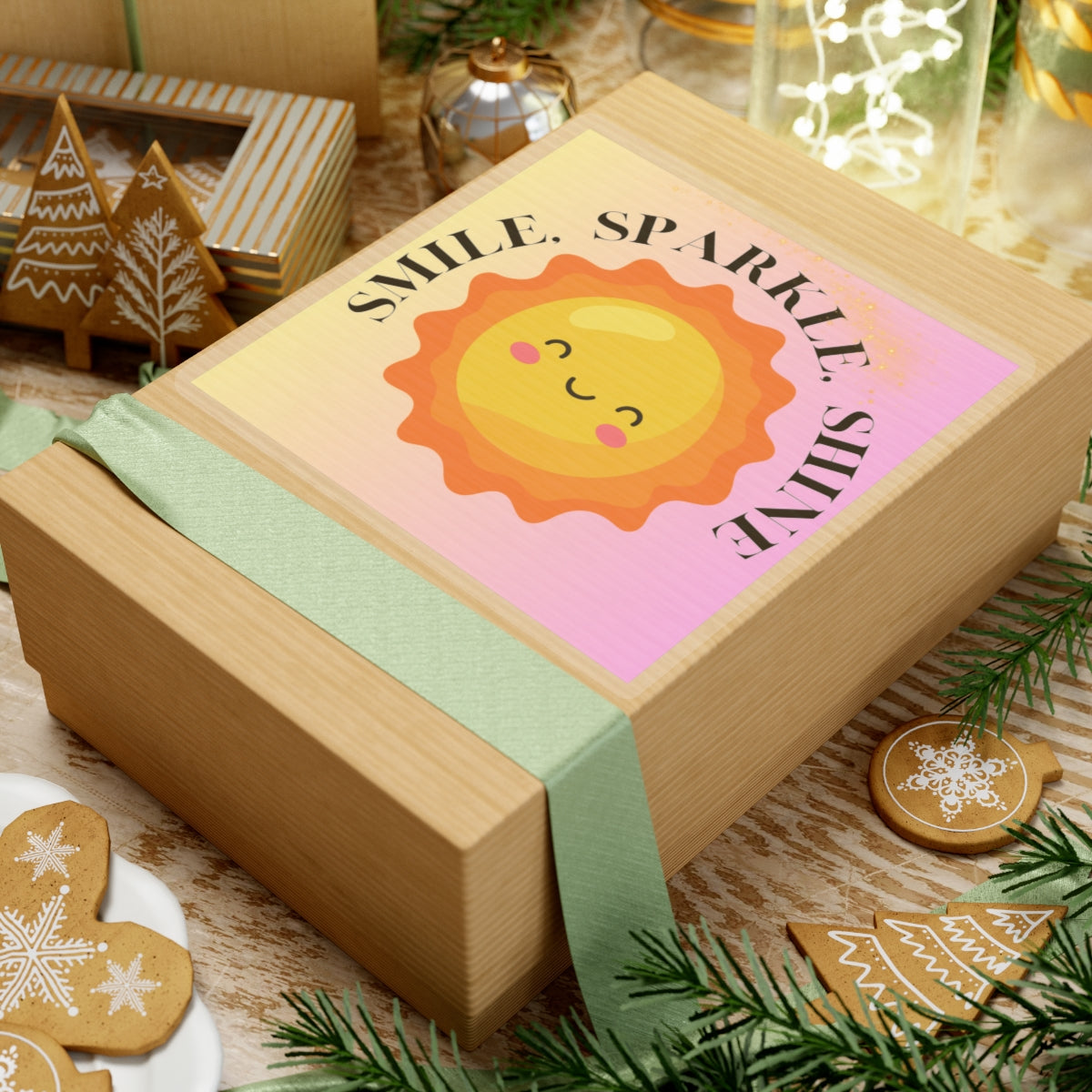 Smile Sparkle Shine Kiss-Cut Stickers - Cute Sun Design for Cheerful Personalization