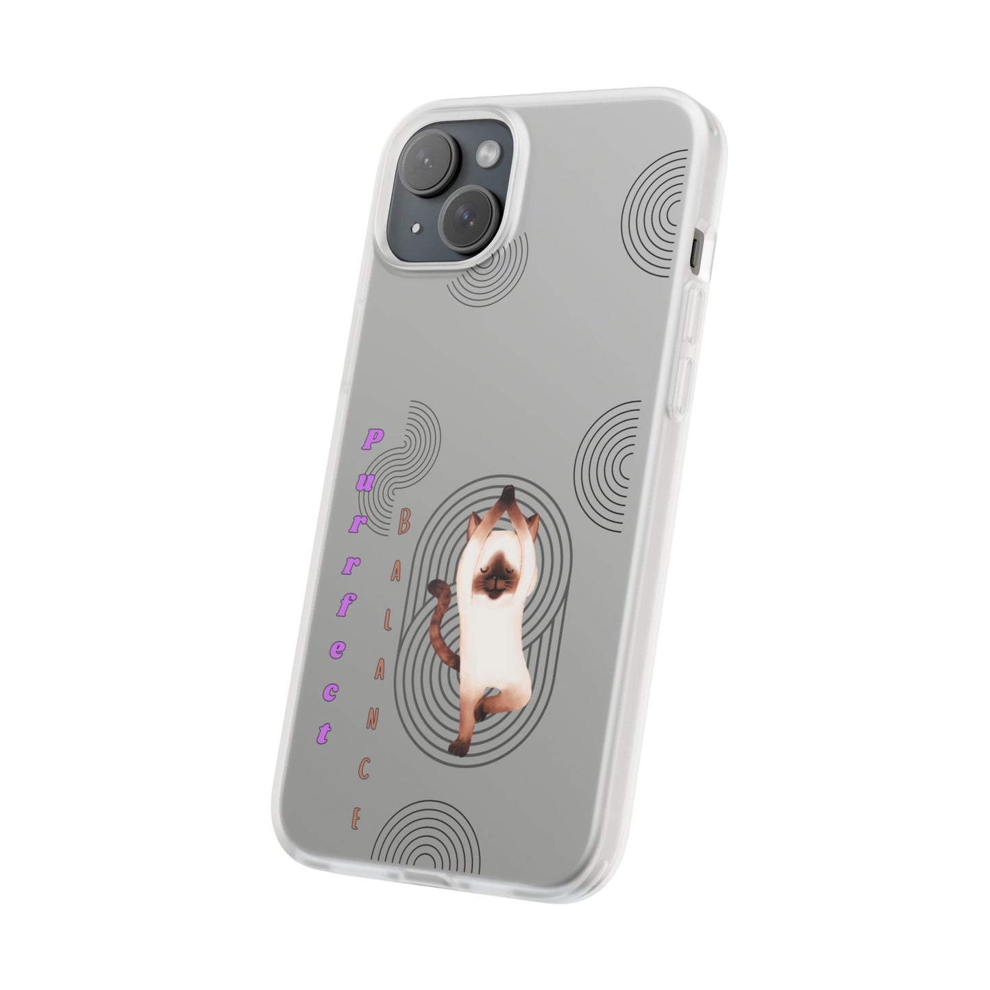 Cat Balance Phone Case, Cute Pet Lover Gift, Flexible Mobile Cover, Animal Art Accessories, Unique Phone Protector