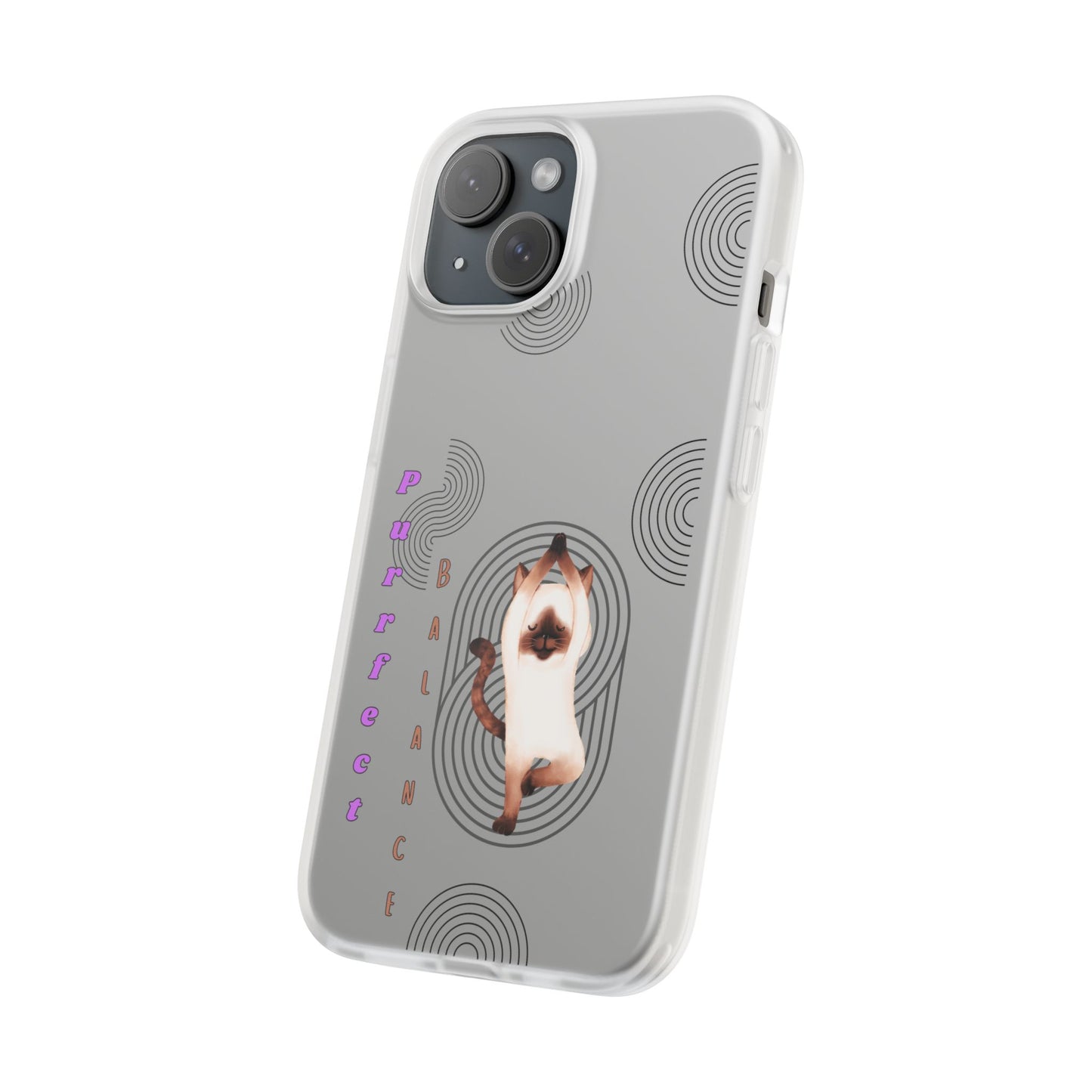 Cat Balance Phone Case, Cute Pet Lover Gift, Flexible Mobile Cover, Animal Art Accessories, Unique Phone Protector