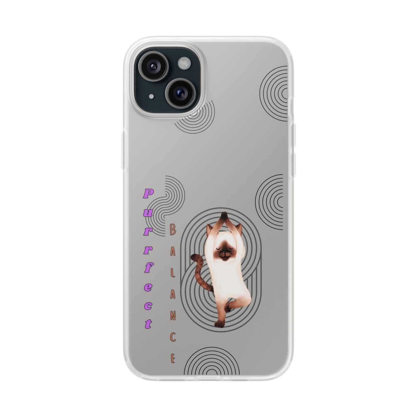 Cat Balance Phone Case, Cute Pet Lover Gift, Flexible Mobile Cover, Animal Art Accessories, Unique Phone Protector
