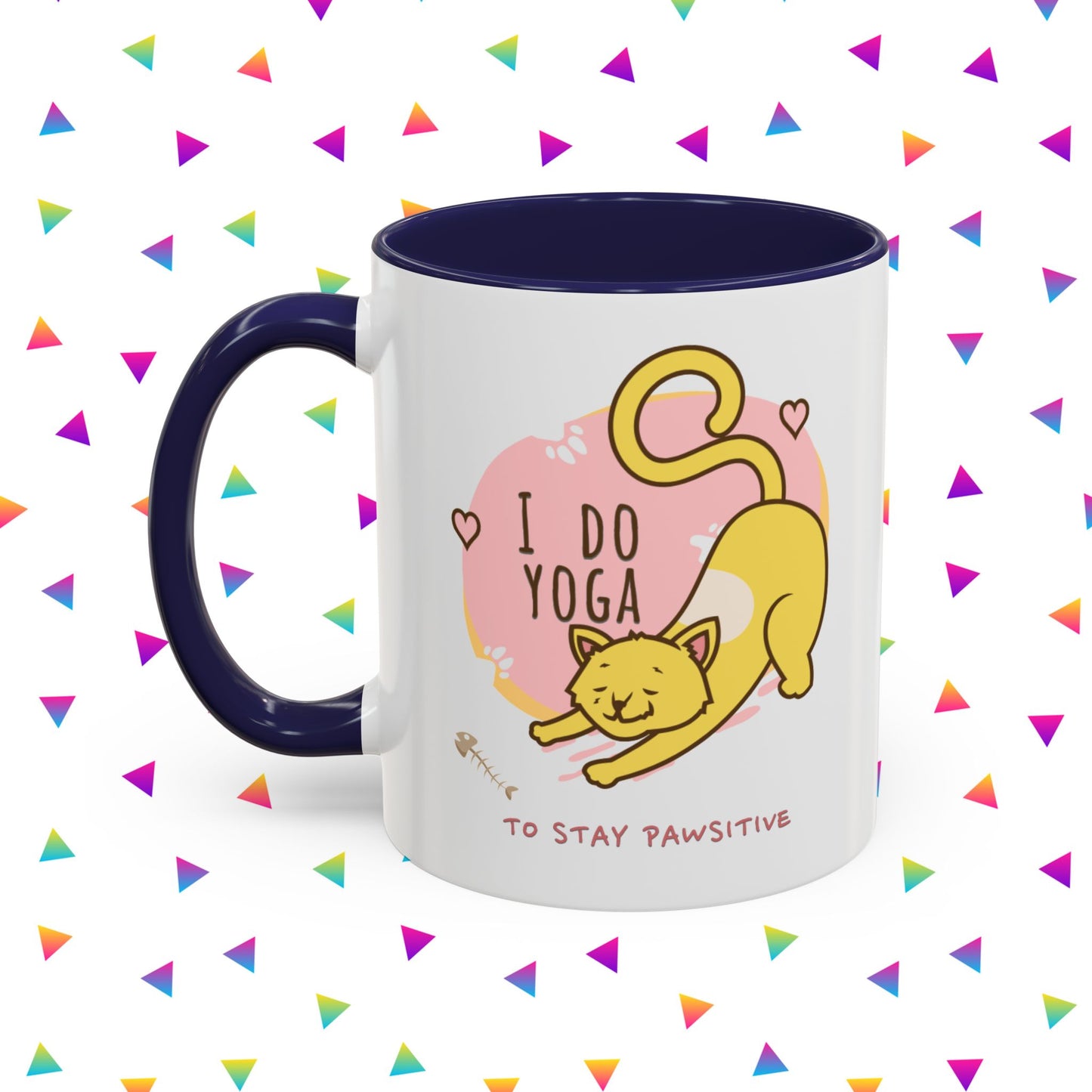Pawsitive Vibes Coffee Mug - For Cat Lovers, Yoga Enthusiasts, Gift for Friends, Home Decor, Fun Kitchenware