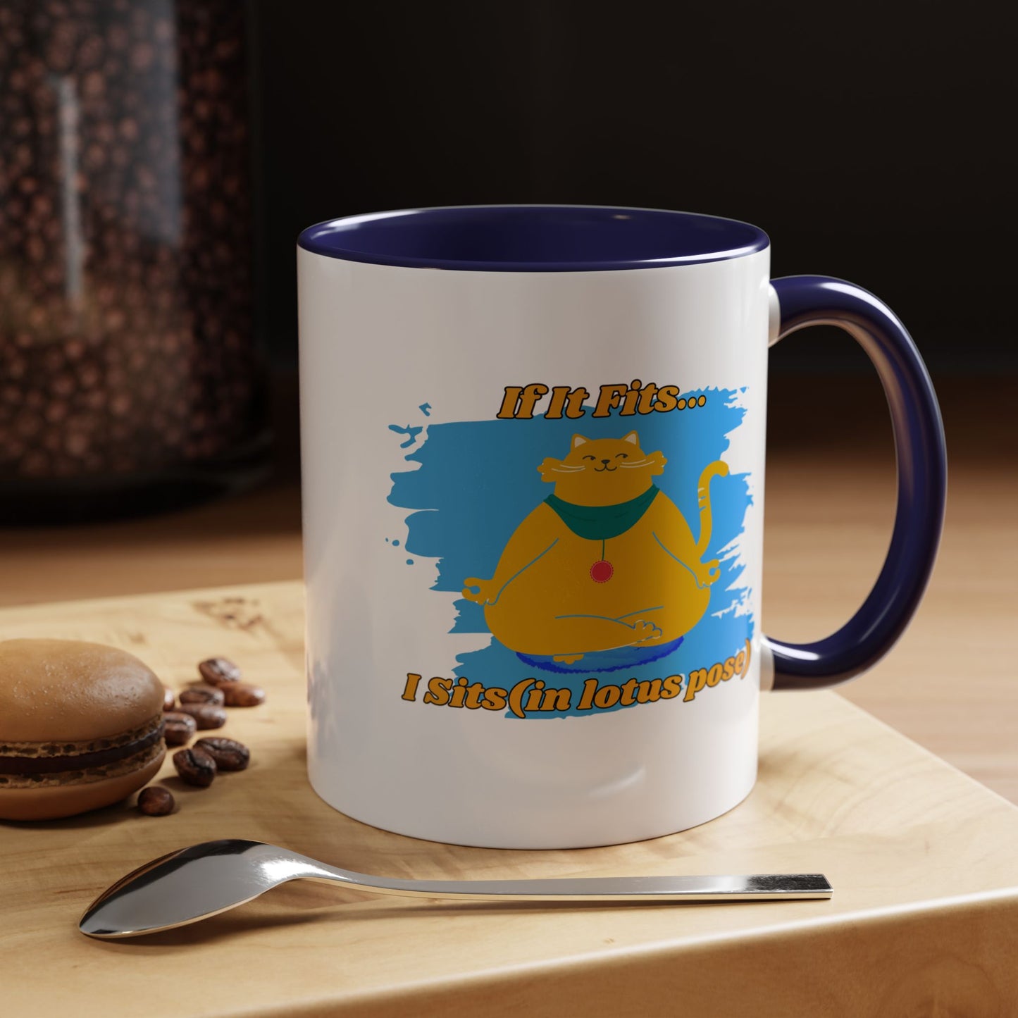 "If It Fits, I Sit" Lotus Pose Coffee Mug, Motivational Mug, Yoga Lover Gift, Meditation Mug, Funny Tea Cup