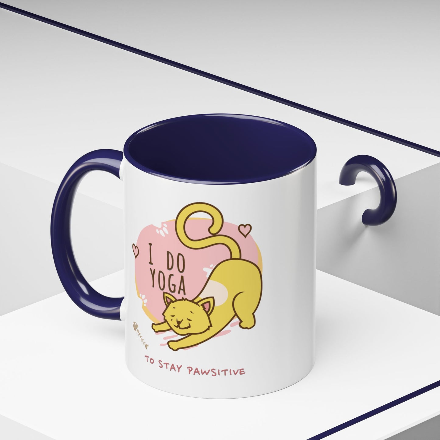 Pawsitive Vibes Coffee Mug - For Cat Lovers, Yoga Enthusiasts, Gift for Friends, Home Decor, Fun Kitchenware