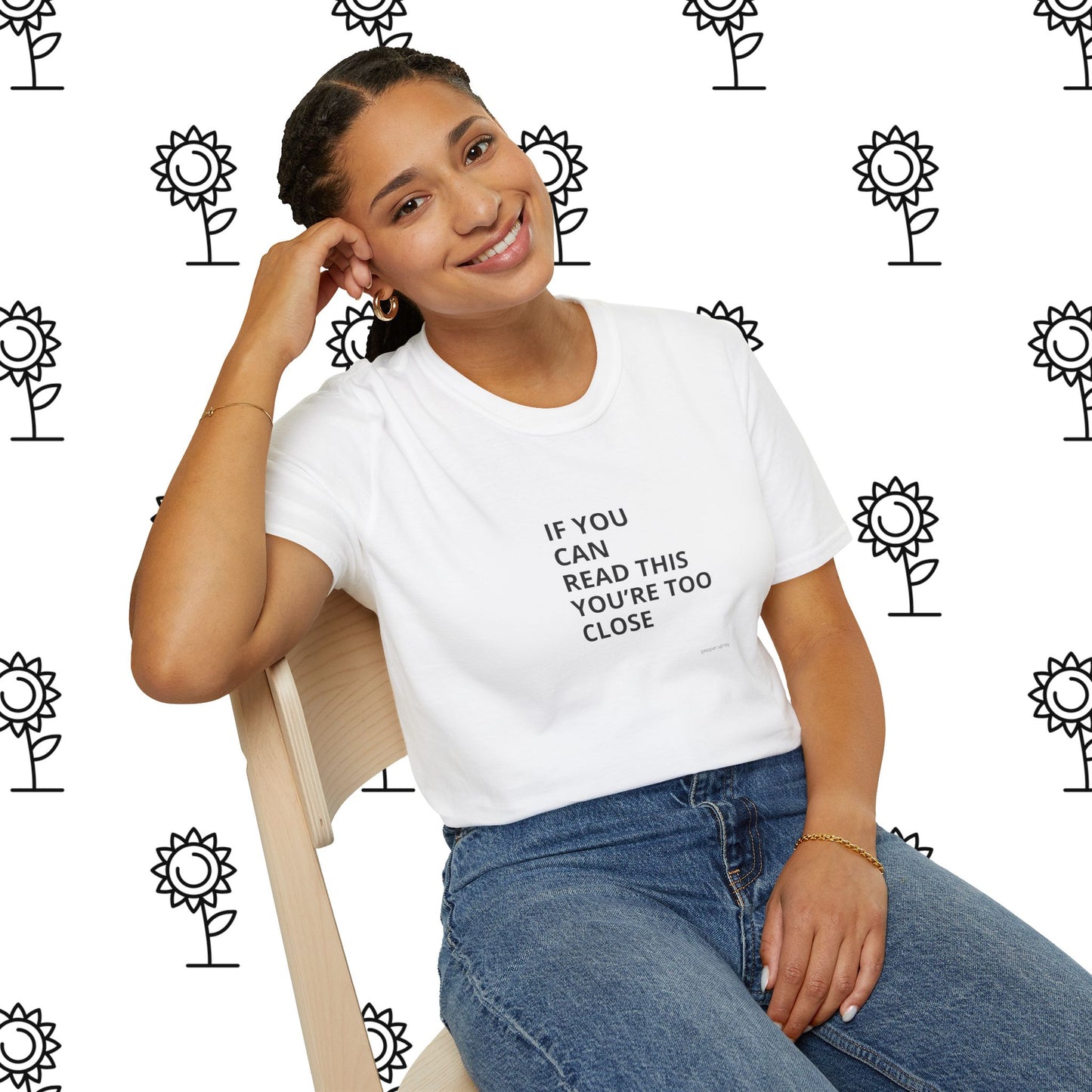 If You Can Read This..... Back Up, Sarcastic, Minimalist, Bold, Humorous Unisex T-Shirt - Funny Gift, Casual Wear, Party Attire, Social Distancing Shirt