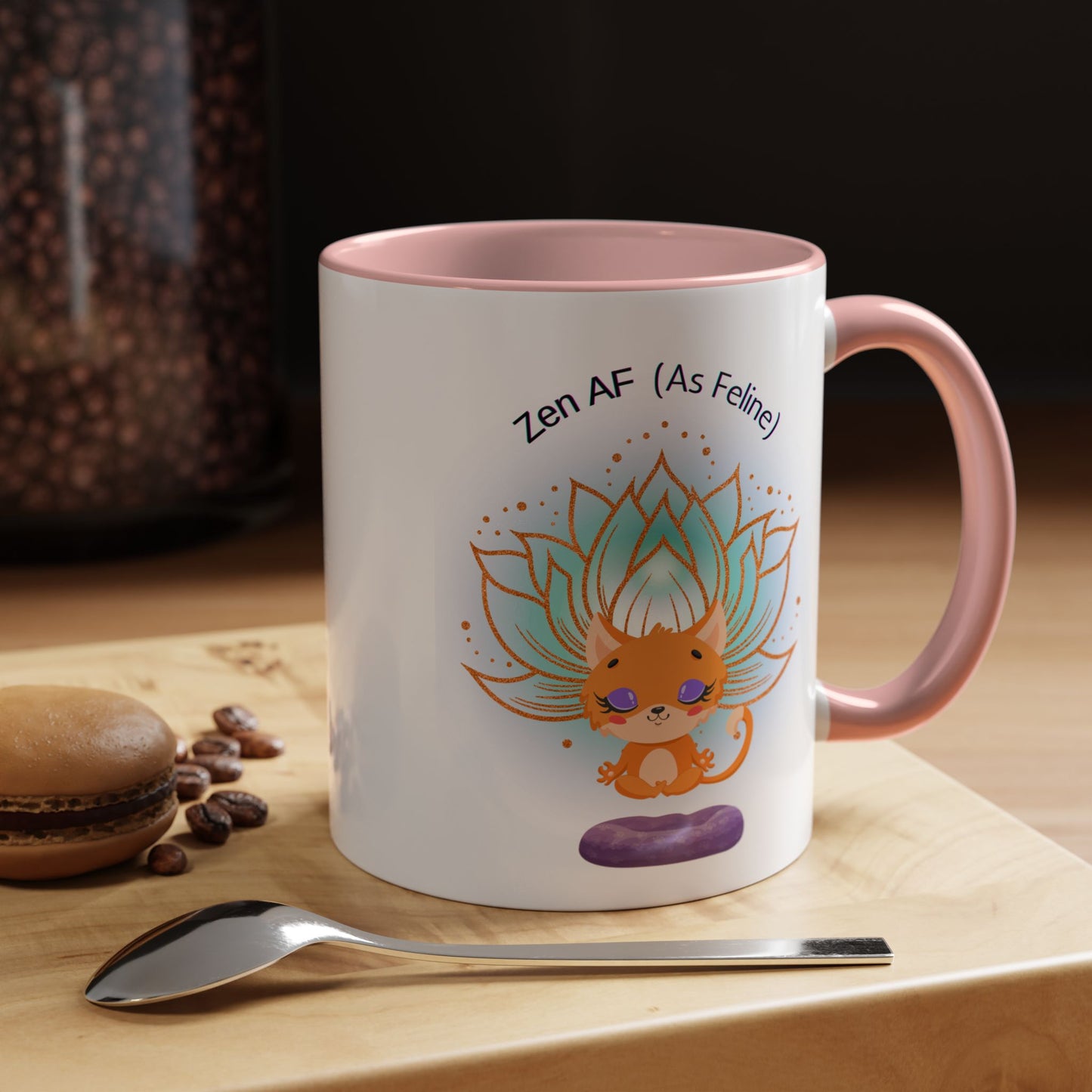 Zen AF (As Feline) Coffee Mug - Cute Cat Mug, Relaxation Gift for Cat Lovers, Tea Lover Gift, Yoga Mug, Pet Themed Mug
