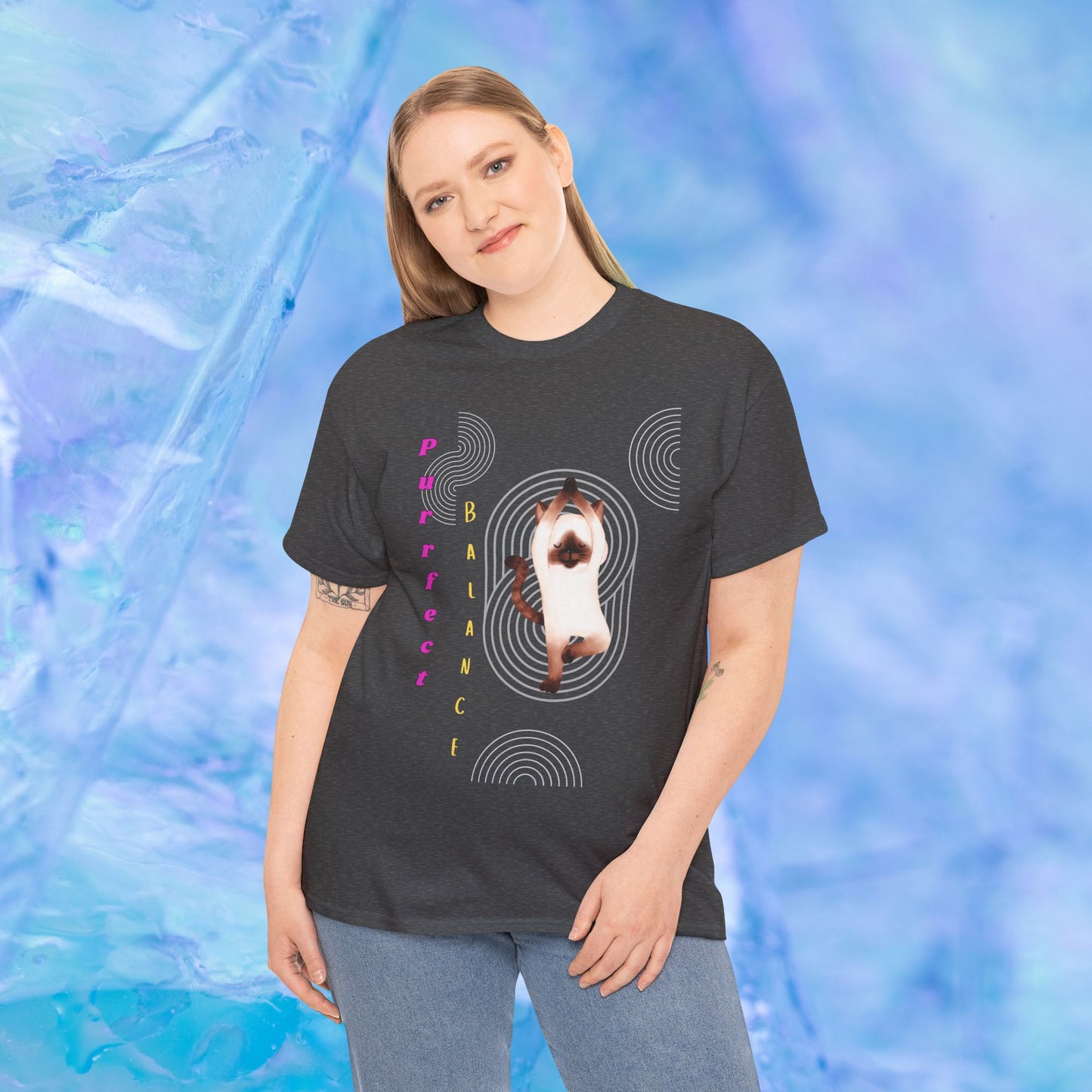Cat Lover Unisex Graphic Tee with 'Purrfect Balance' Design, Cat, Gift for Pet Owners, Motivational Quote Shirt, Casual Everyday