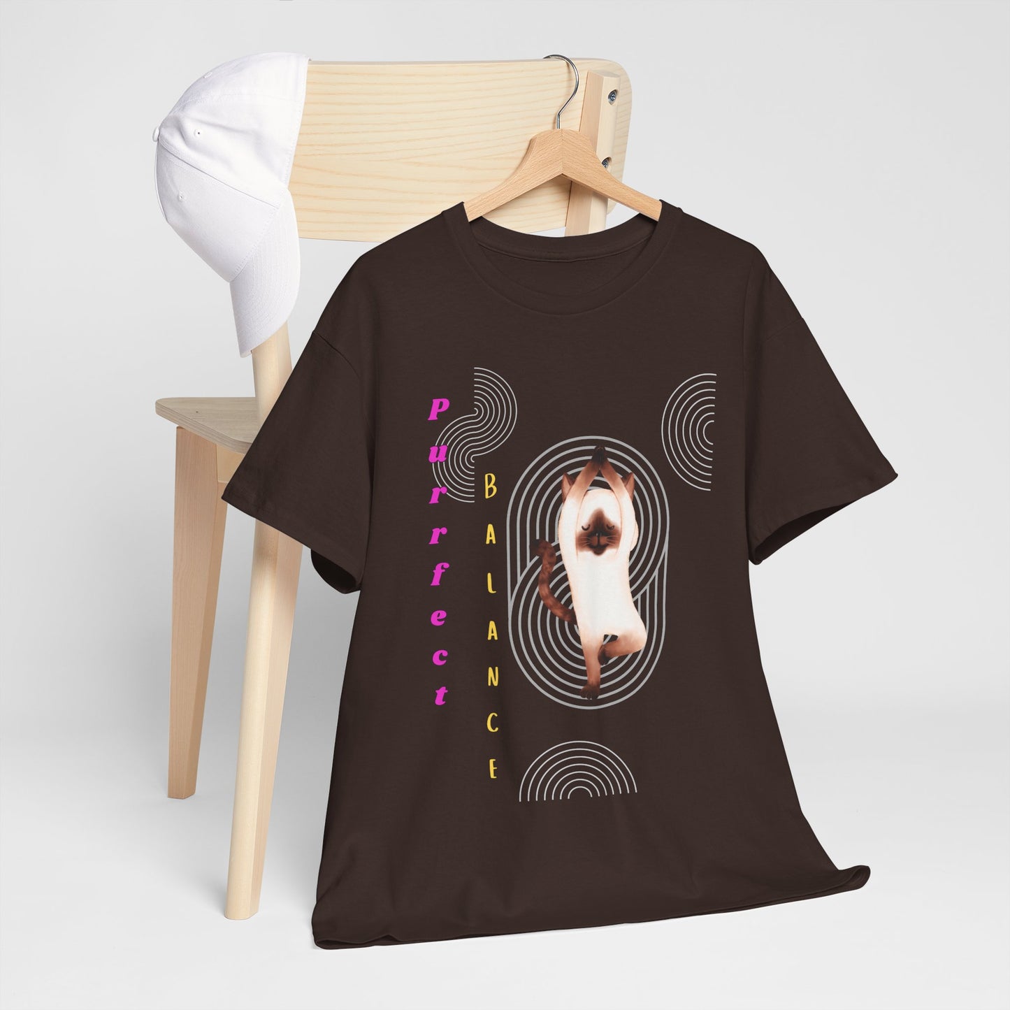 Cat Lover Unisex Graphic Tee with 'Purrfect Balance' Design, Cat, Gift for Pet Owners, Motivational Quote Shirt, Casual Everyday