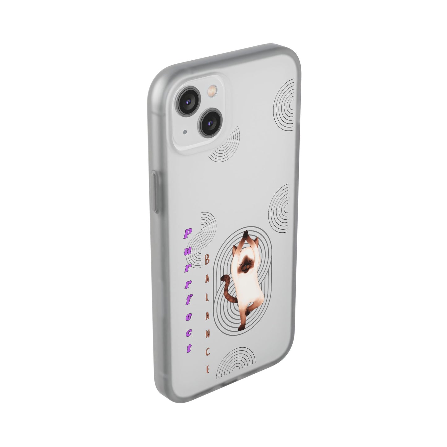 Cat Balance Phone Case, Cute Pet Lover Gift, Flexible Mobile Cover, Animal Art Accessories, Unique Phone Protector
