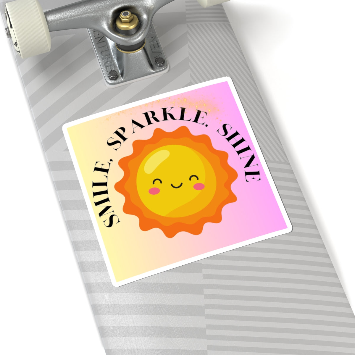 Smile Sparkle Shine Kiss-Cut Stickers - Cute Sun Design for Cheerful Personalization