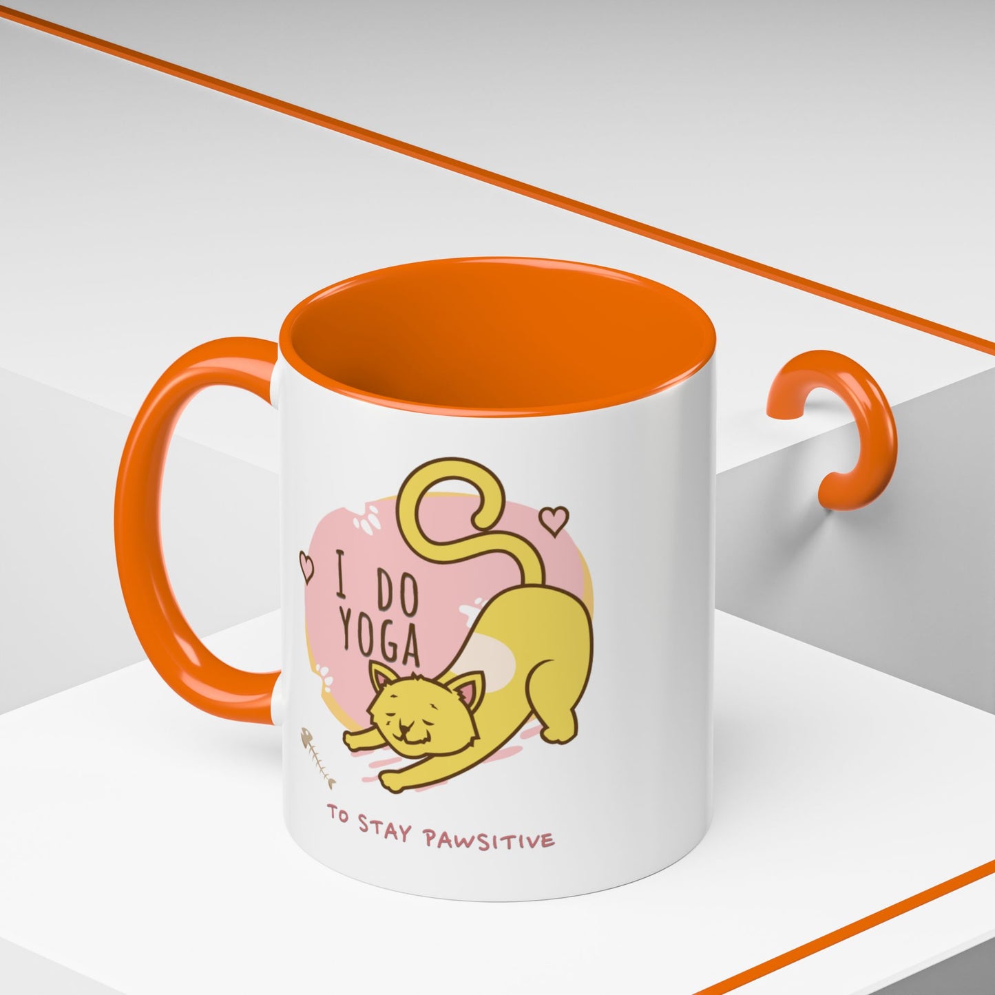 Pawsitive Vibes Coffee Mug - For Cat Lovers, Yoga Enthusiasts, Gift for Friends, Home Decor, Fun Kitchenware