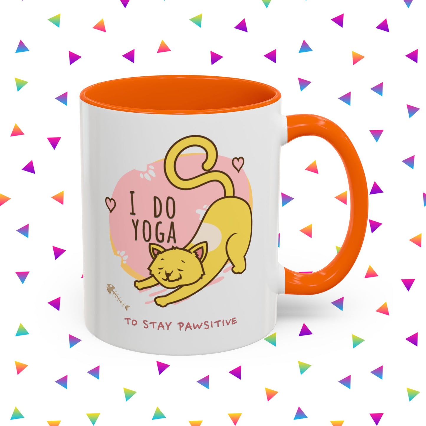 Pawsitive Vibes Coffee Mug - For Cat Lovers, Yoga Enthusiasts, Gift for Friends, Home Decor, Fun Kitchenware