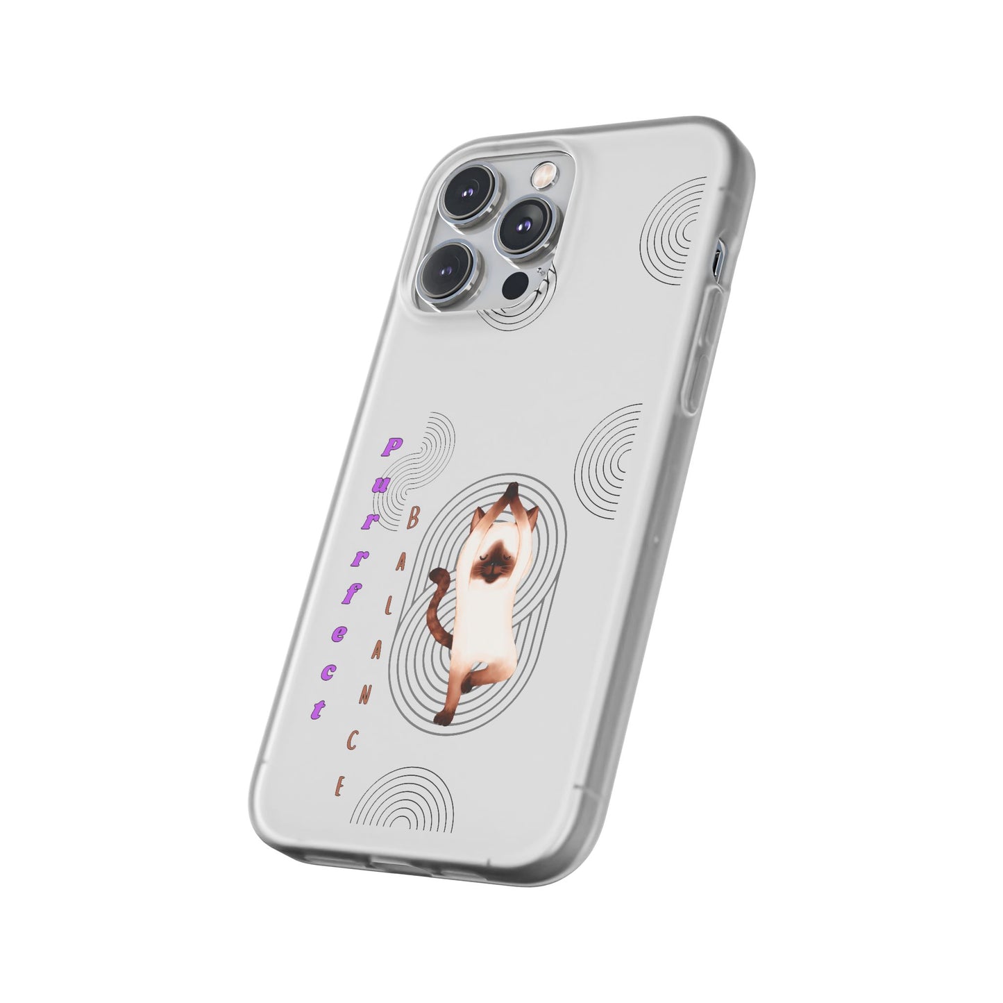 Cat Balance Phone Case, Cute Pet Lover Gift, Flexible Mobile Cover, Animal Art Accessories, Unique Phone Protector