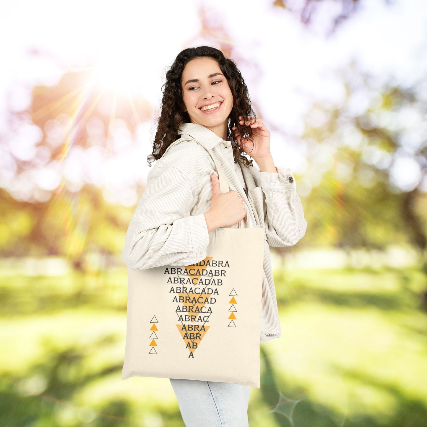 Abracadabra Manifest Cotton Canvas Tote Bag, A Spellbinding Reminder to Speak Magic